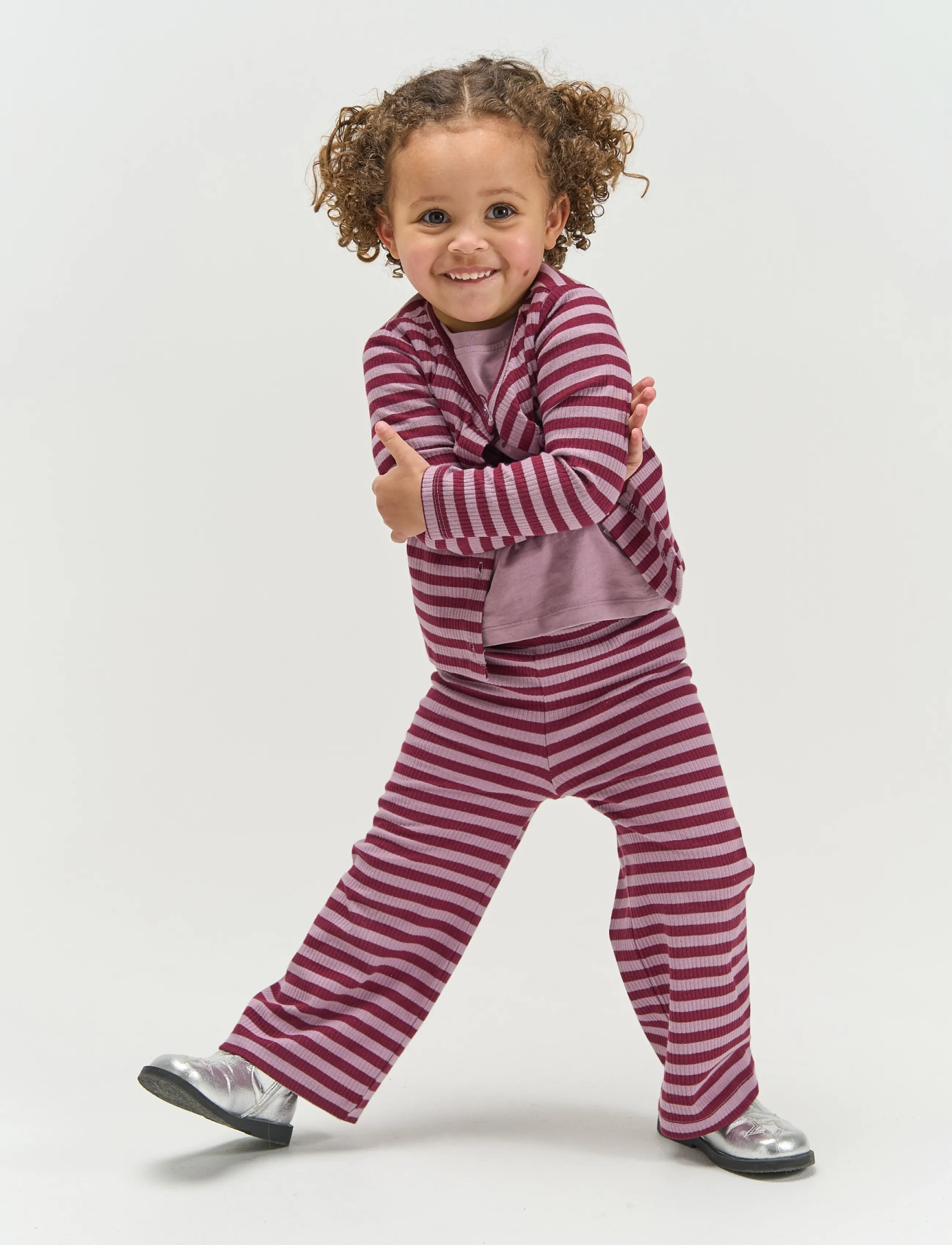 The New TNSTFro Wide Rib Pants - Jogginghosen - ELDERBERRY STRIPED TN / burgundy