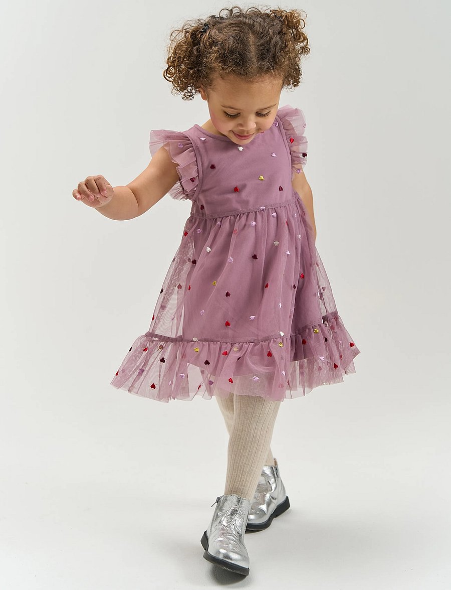 The New - TNSTVadia S_L Mesh Dress - Ærmeløse babykjoler - elderberry emb tn - 0