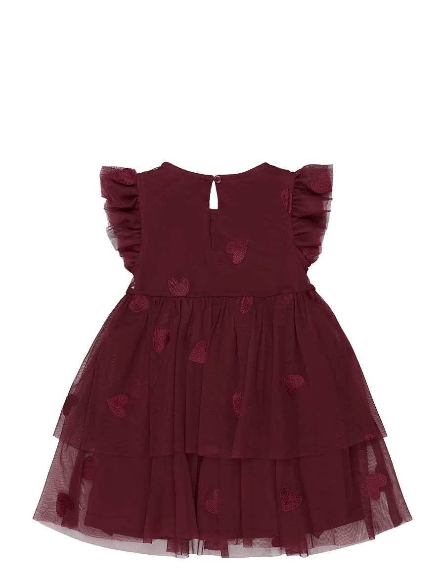 The New - TNSTVonda S_L Mesh Dress - varrukateta beebikleidid - burgundy emb tn - 1