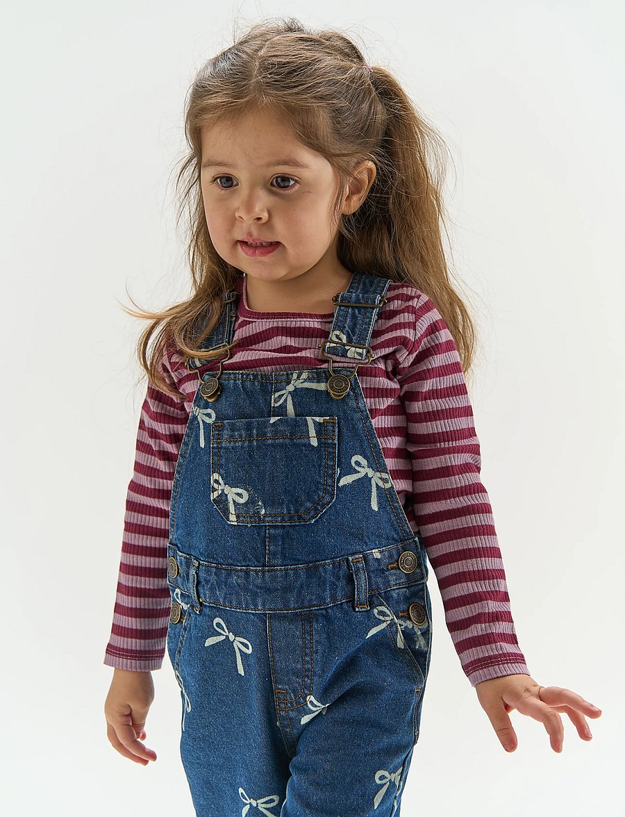 The New - TNSTVinaya Denim Dungarees - buksedragter - medium blue denim aop - 3