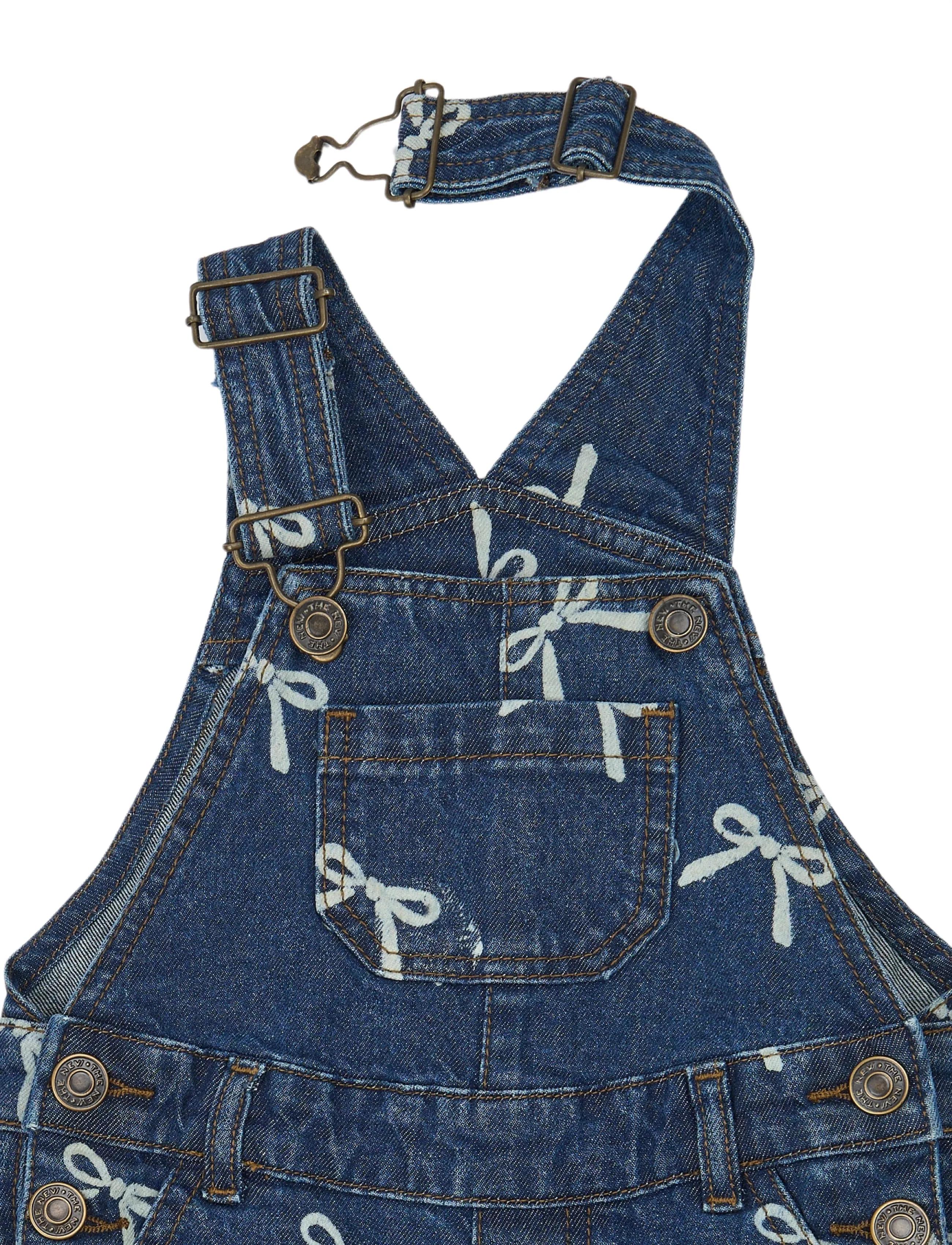 The New - TNSTVinaya Denim Dungarees - buksedragter - medium blue denim aop - 5