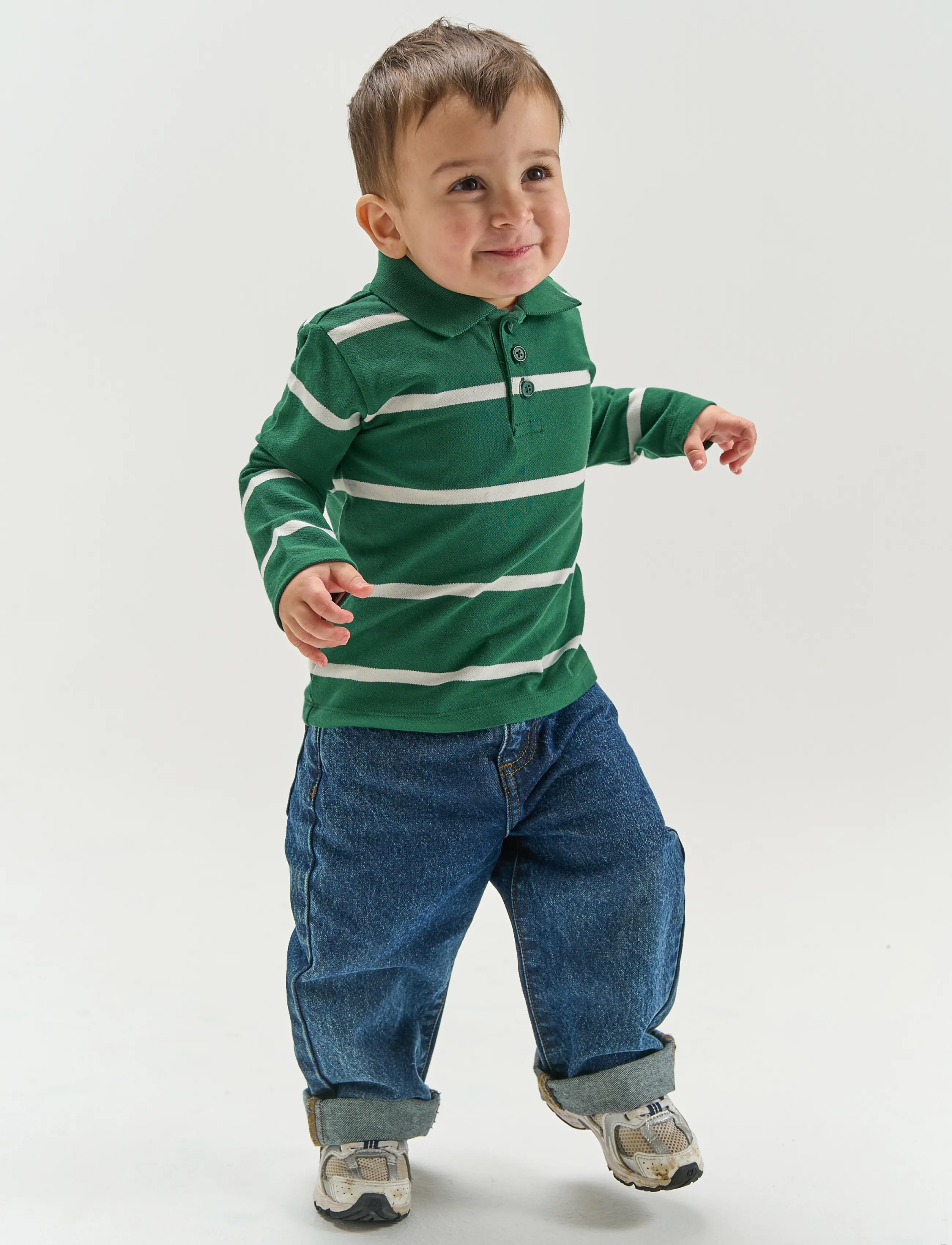 The New TNSTVix L_S Pique Polo - Poloshirts - JUNE BUG STRIPED / green