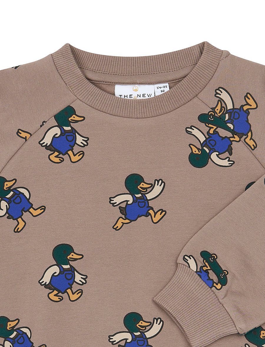 The New - TNSTVhil Sweatshirt - sweatshirts - taupe gray aop tn - 4