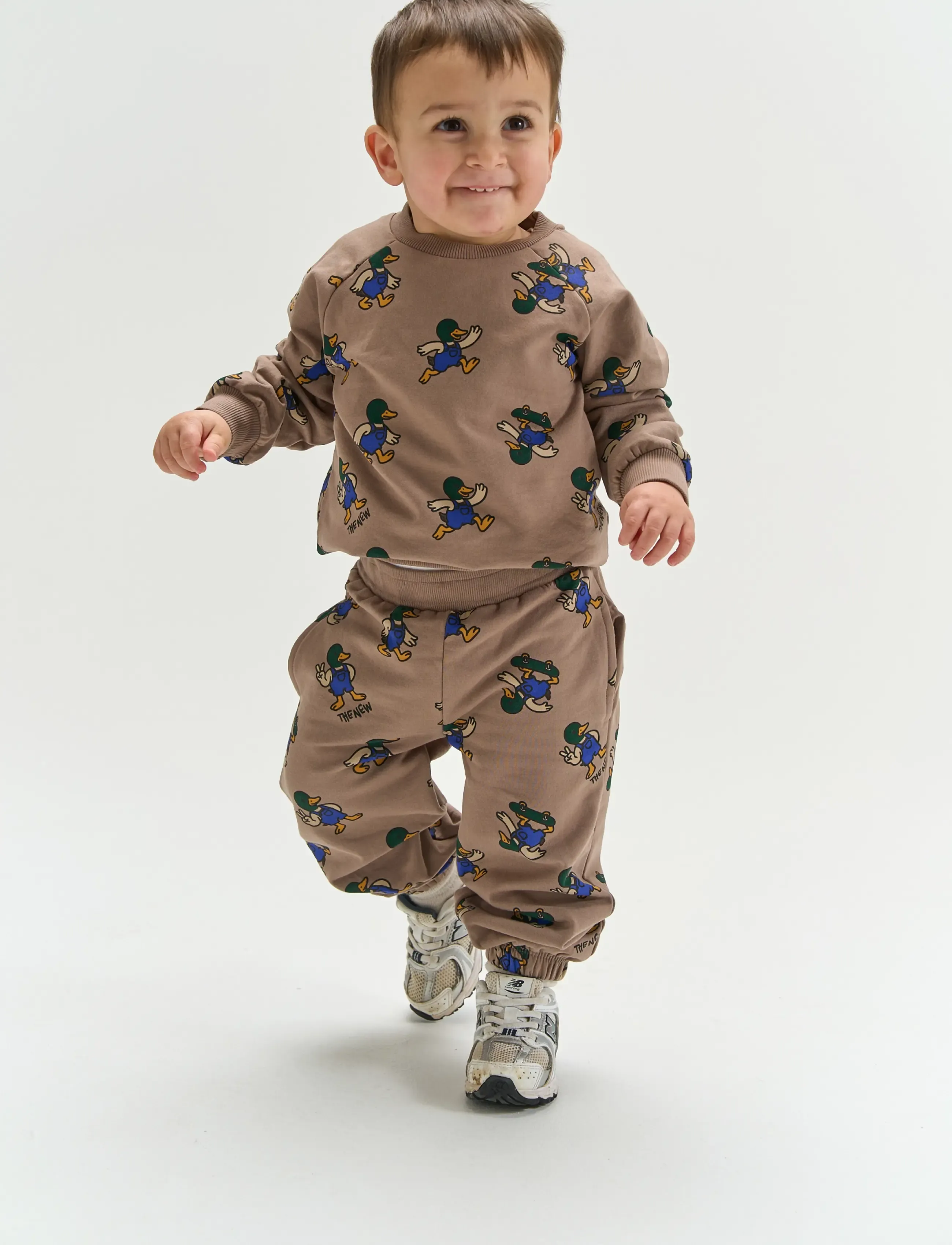 The New Tnstvhil Sweatpants, Børn, Andeprint Sweatpants, Brun, Str: 86