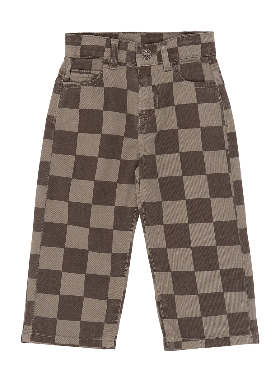The New - TNSTVondell Baggy Fit Jeans - vaba lõikega teksad - taupe gray check tn - 2