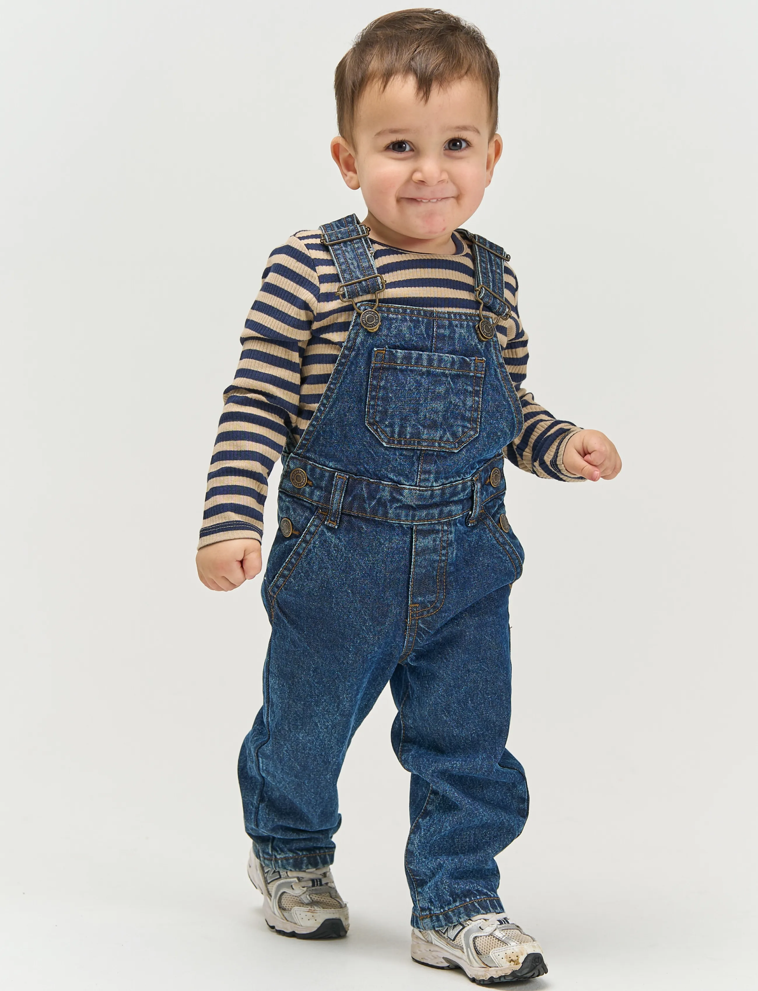 The New Tnstvalu Denim Dungarees, Børn, Børne Denim Smækbukser, Navy, Str: 86