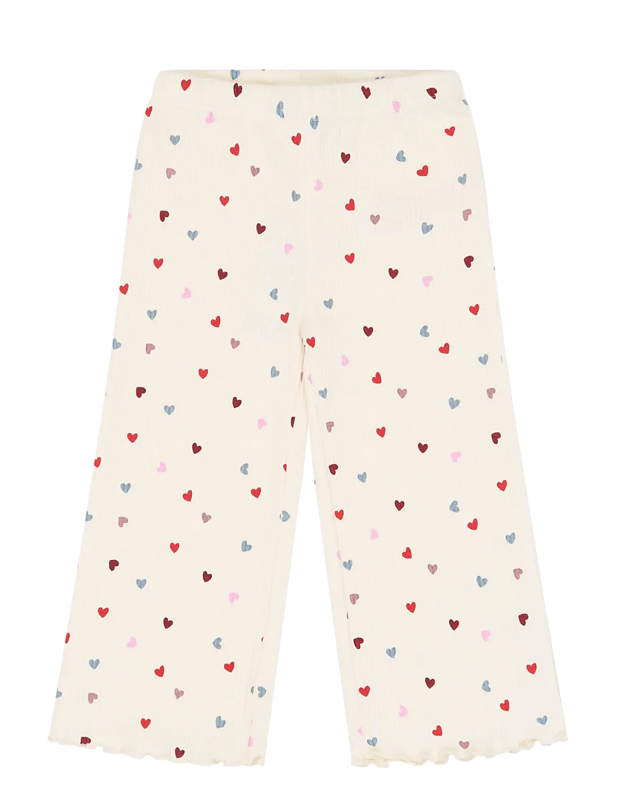 The New - TNSTVera Wide Rib Pants - sweatpants - gardenia aop - 1