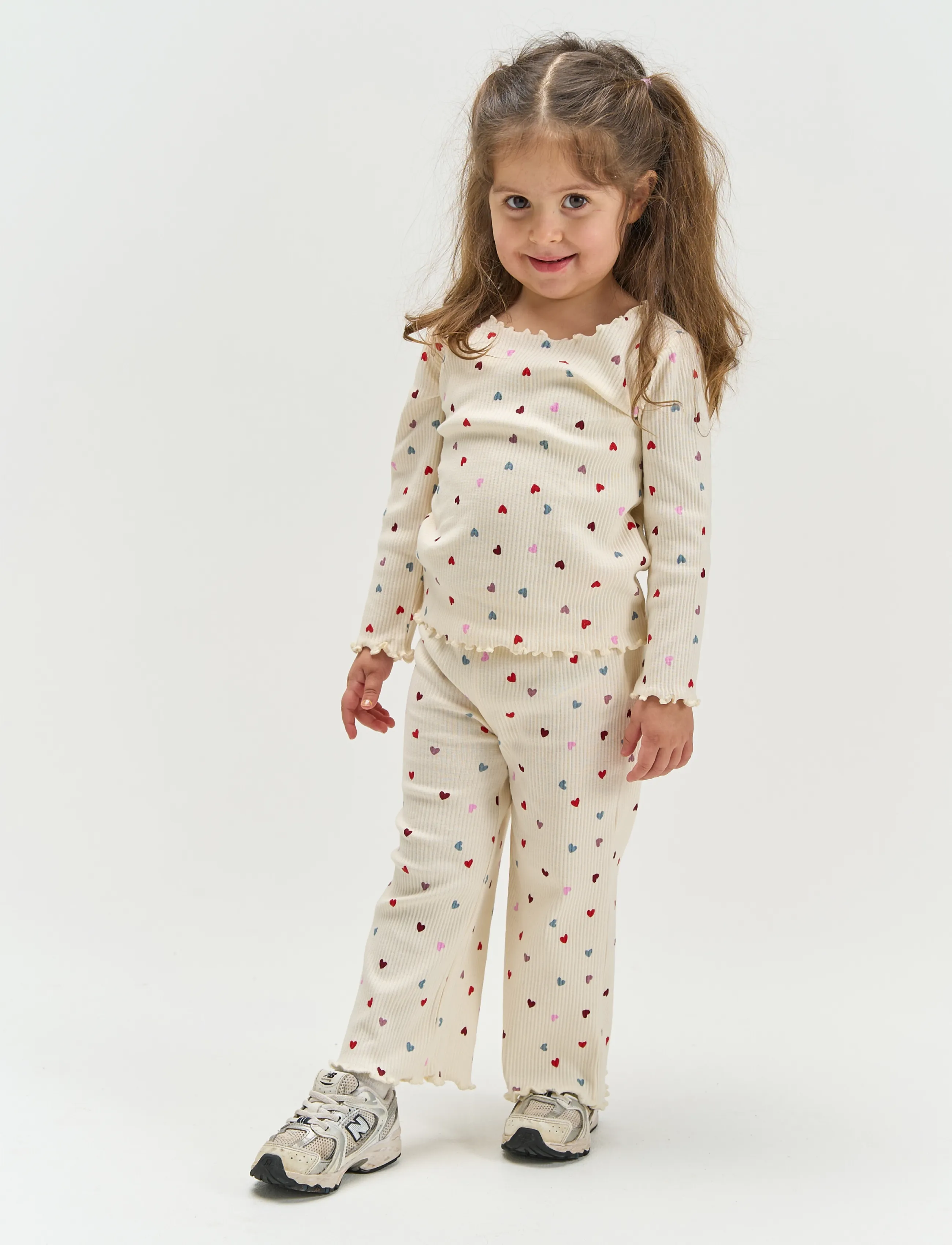 The New - TNSTVera Wide Rib Pants - sweatpants - gardenia aop - 3