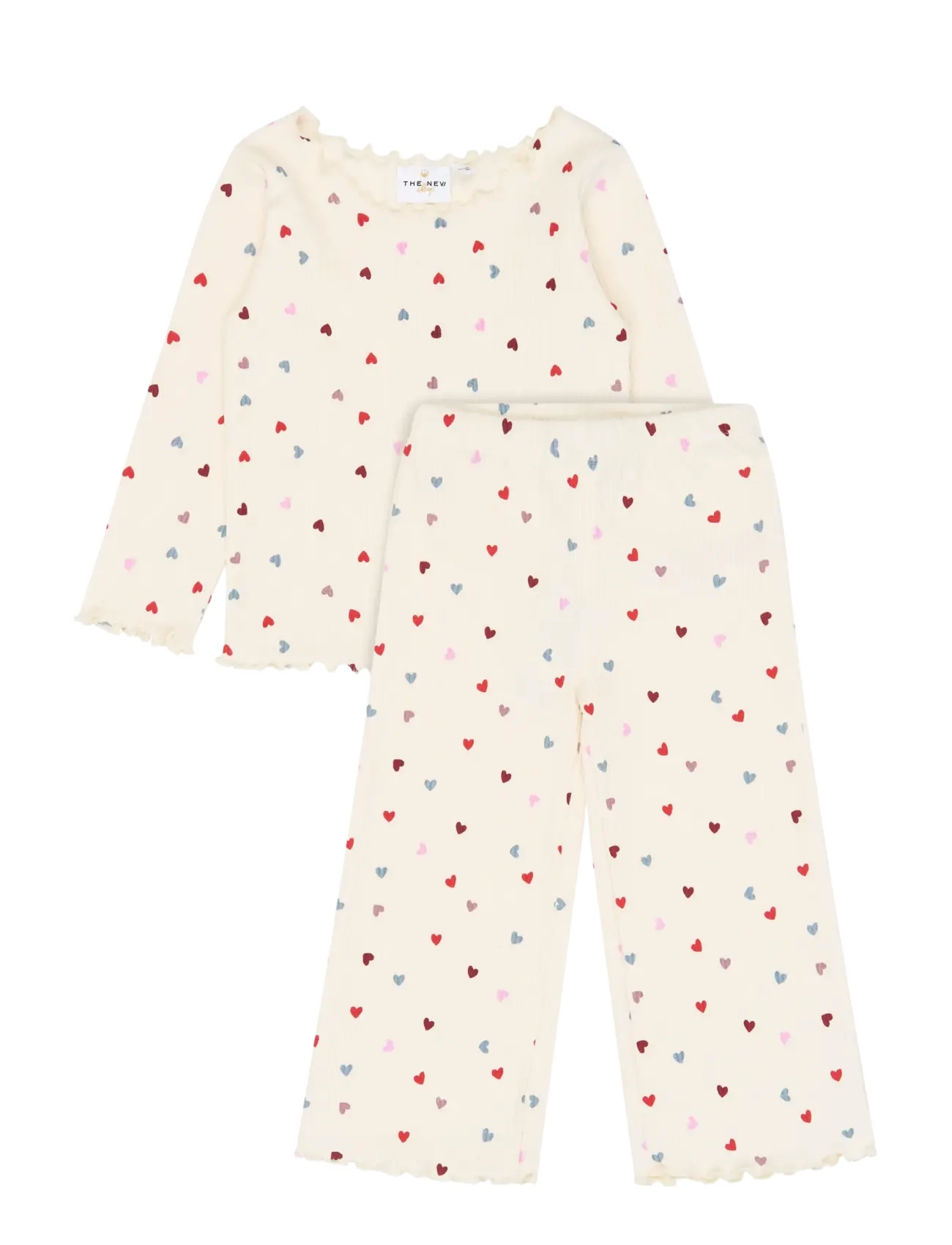 The New - TNSTVera L_S Rib Set - sets with long-sleeved t-shirt - gardenia aop - 1