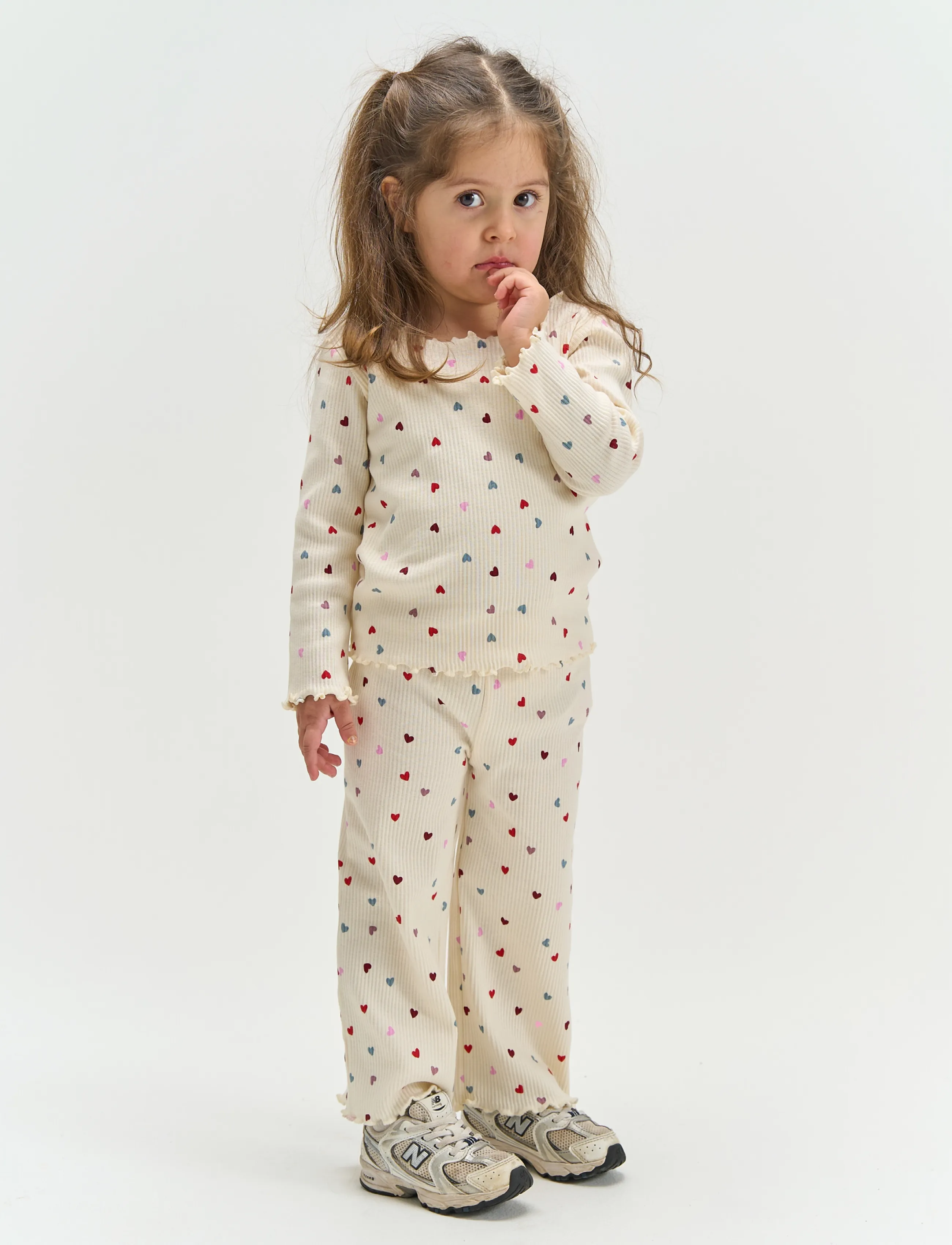 The New TNSTVera L_S Rib Set - Sets with long-sleeved t-shirt - GARDENIA AOP / cream