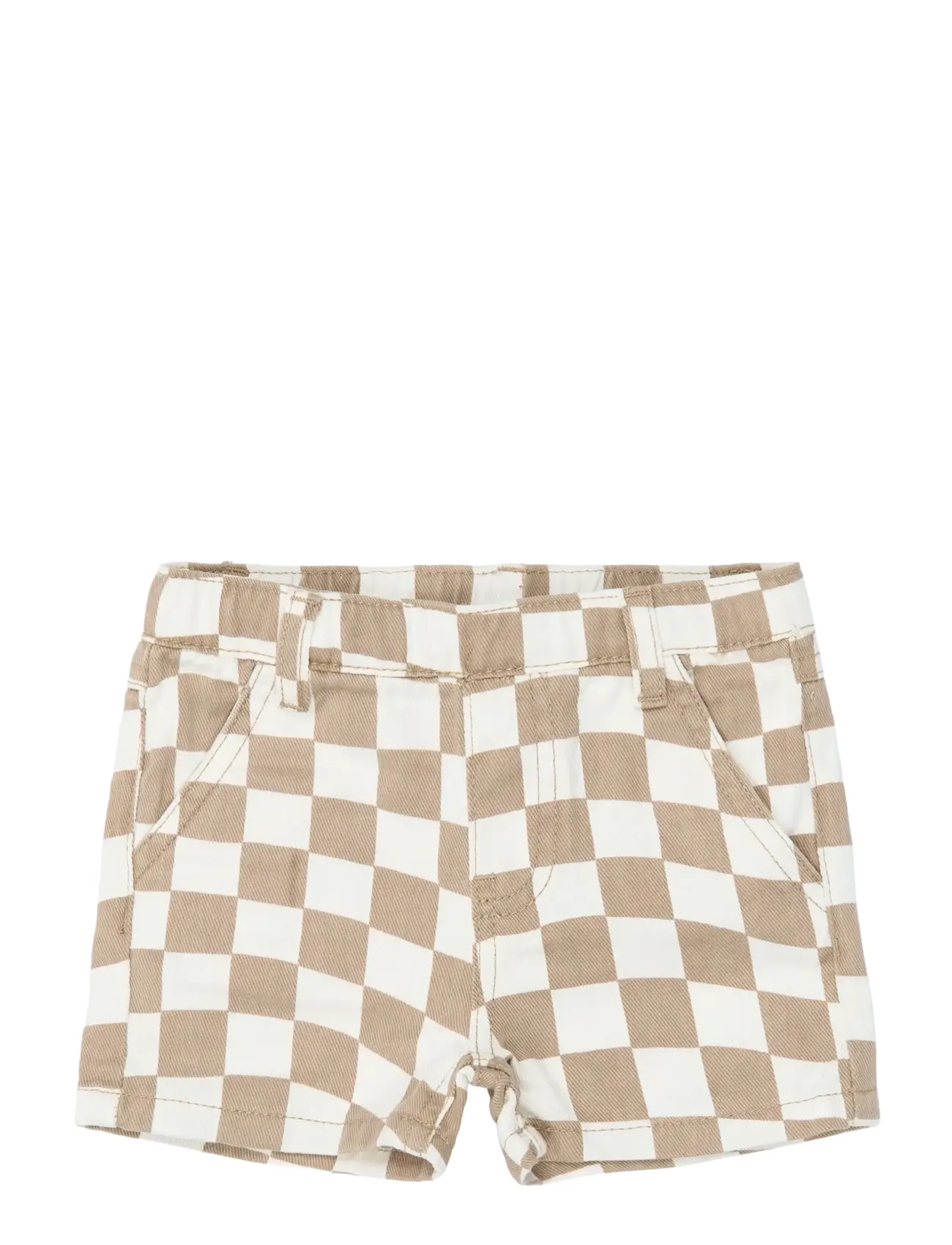 The New TNSTTwill Regular Fit Denim Shorts - Bottoms - HUMUS CHECK / white