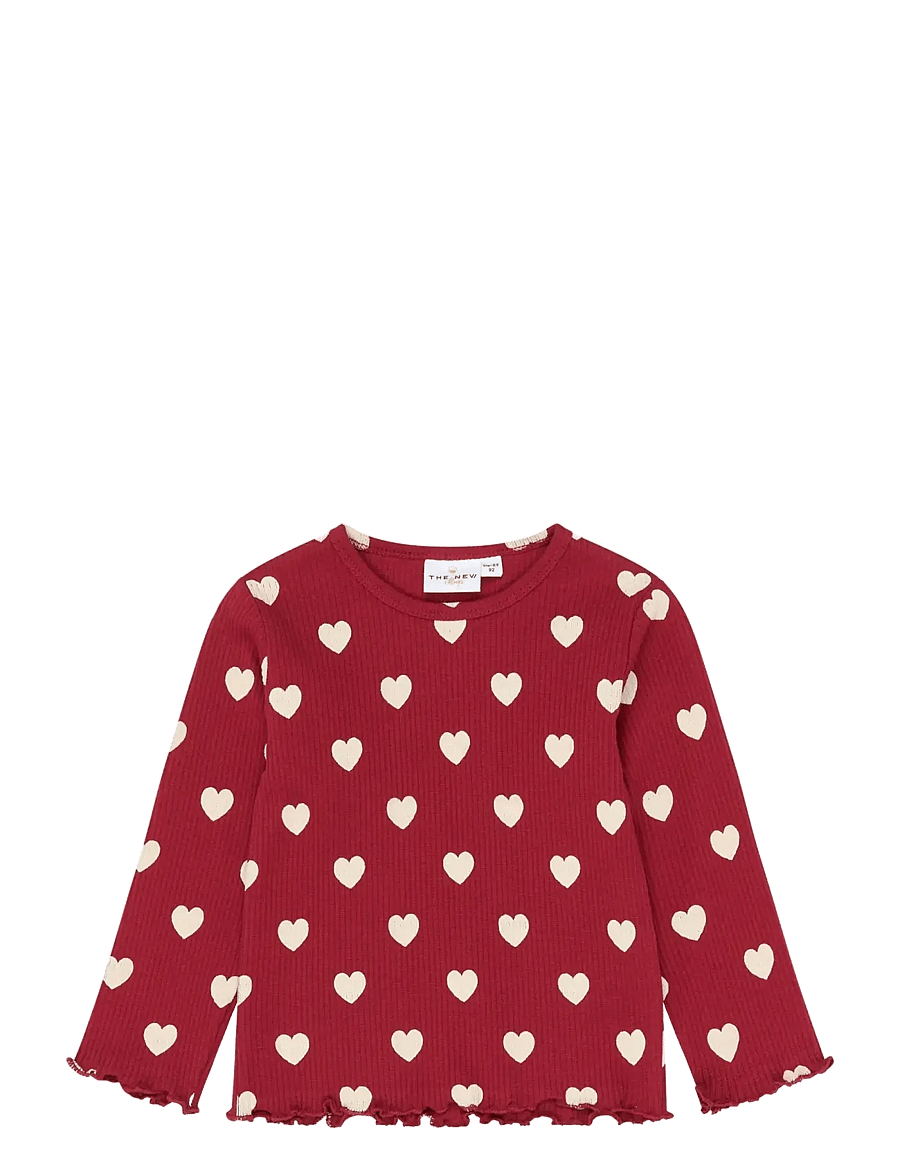The New - TNSTHoliday Red Heart L_S Rib Tee - langärmelig - rio red aop tn - 1