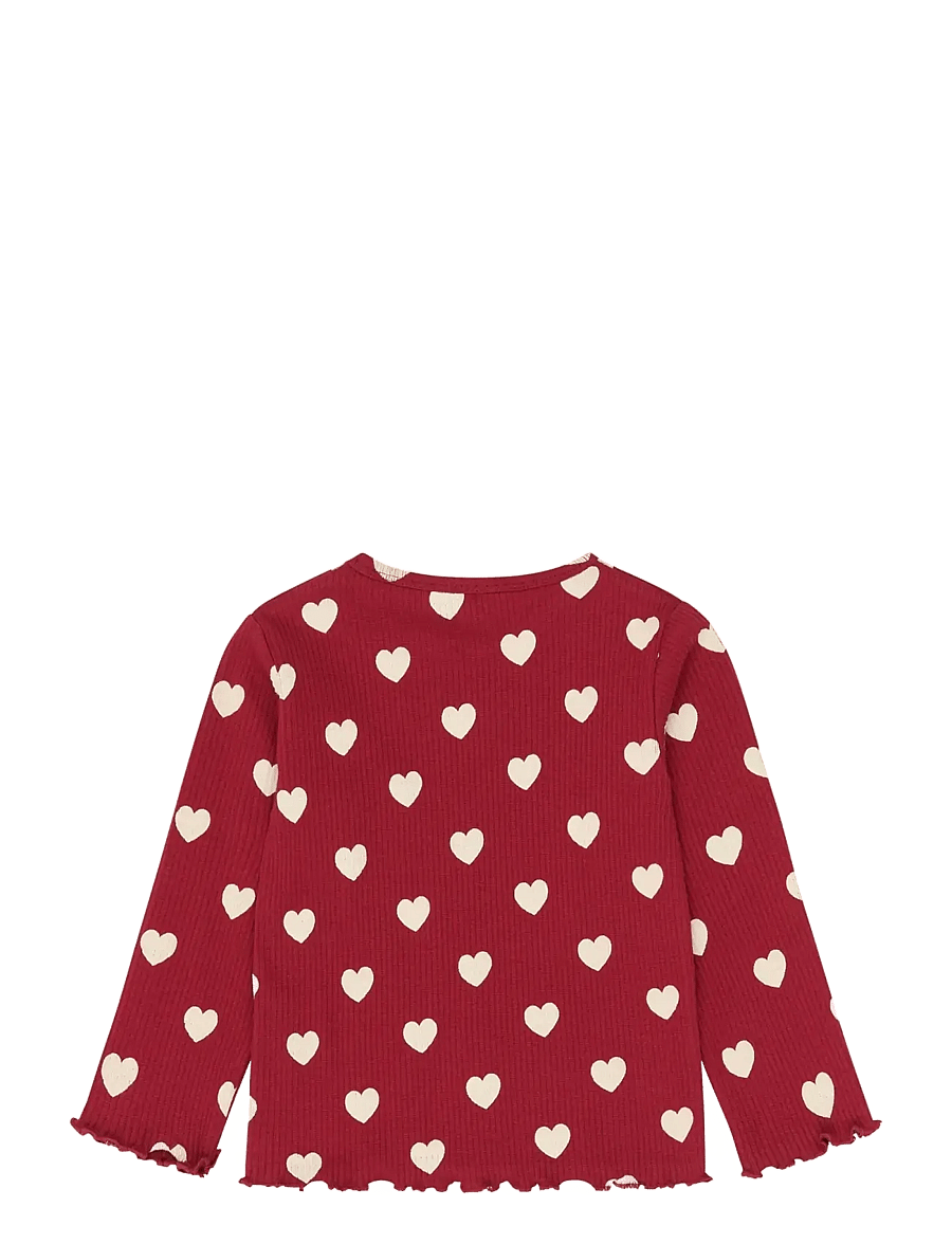 The New - TNSTHoliday Red Heart L_S Rib Tee - langärmelig - rio red aop tn - 2