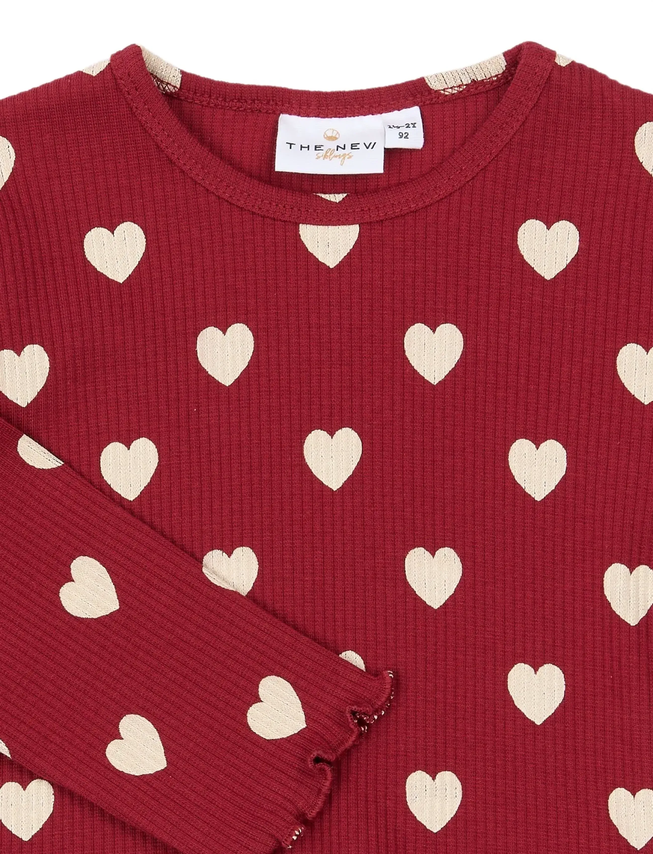 The New - TNSTHoliday Red Heart L_S Rib Tee - langärmelig - rio red aop tn - 3