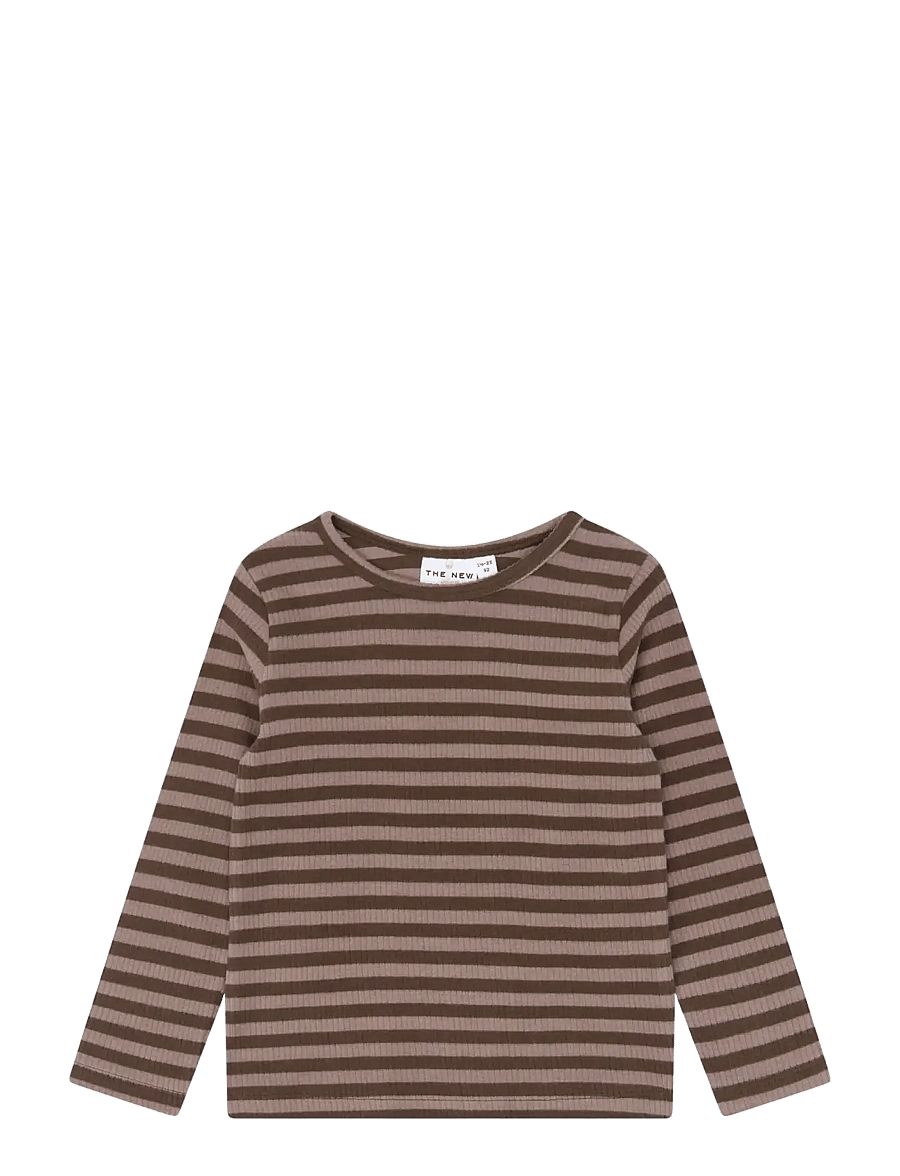 The New - TNSTFro L_S Rib Tee - langärmelig - chestnut striped - 1