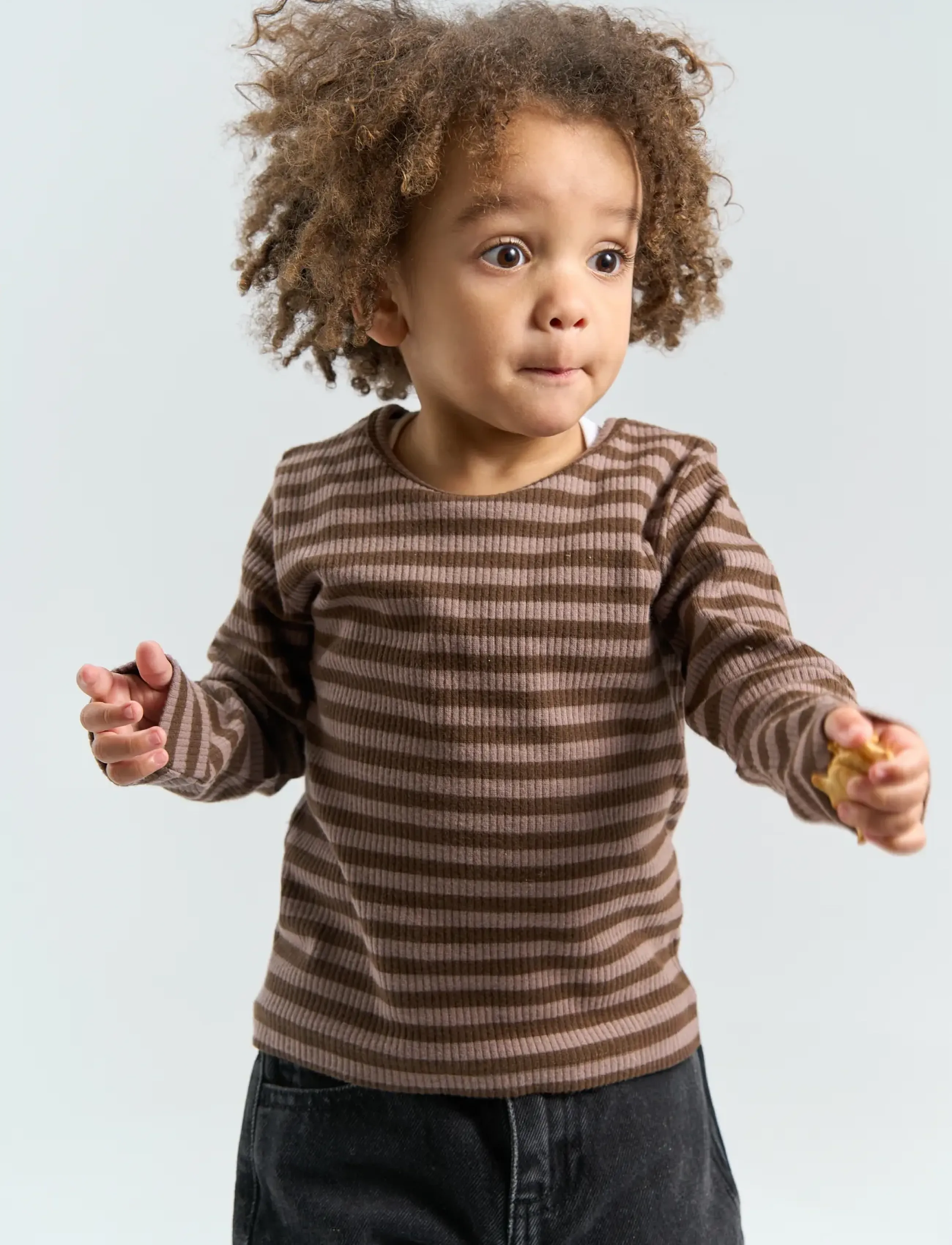 The New TNSTFro L_S Rib Tee - Oberteile & T-Shirts - CHESTNUT STRIPED / brown