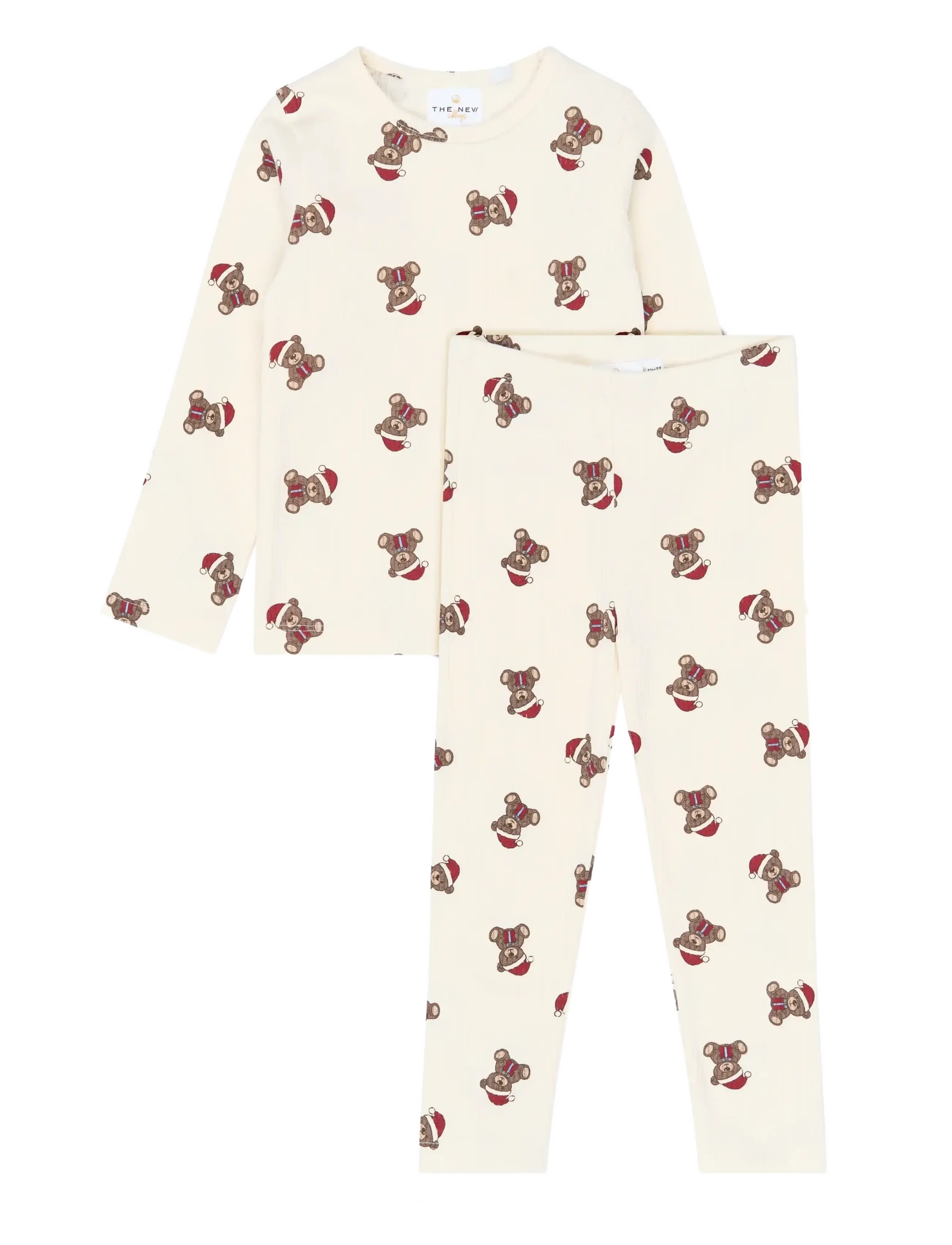 The New TNSTHoliday Teddy Rib Night Set - Komplektid - GARDENIA AOP / cream