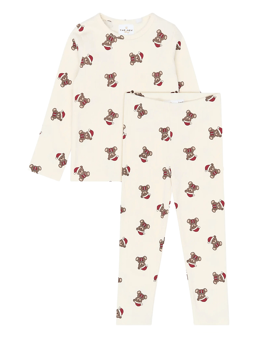The New - TNSTHoliday Teddy Rib Night Set - komplektid - gardenia aop - 1