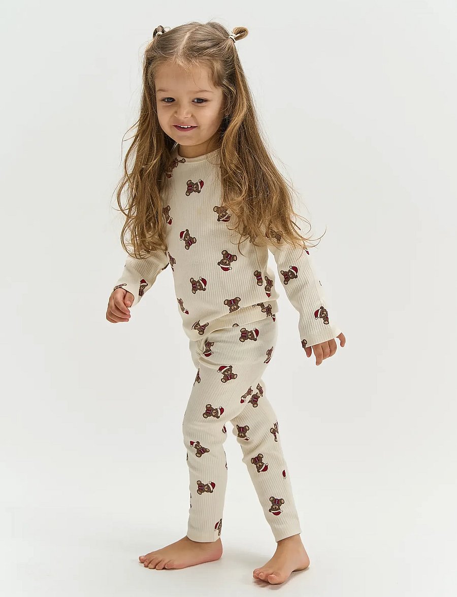 The New - TNSTHoliday Teddy Rib Night Set - komplektid - gardenia aop - 0