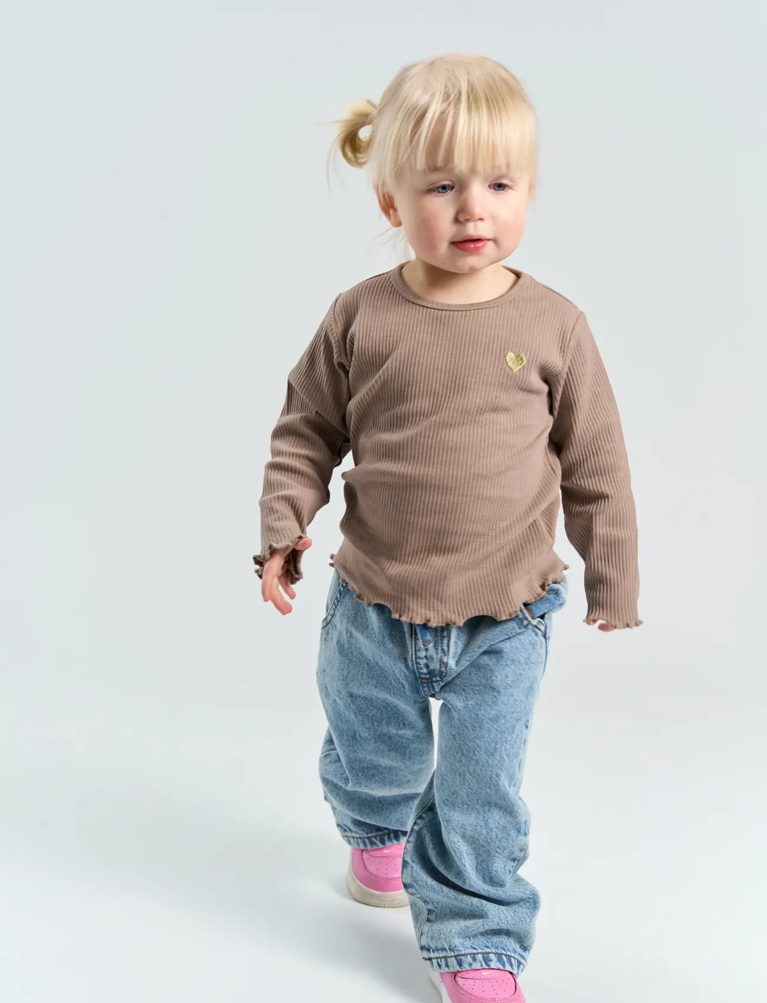 The New TNSTYania L_S Rib Tee - Oberteile & T-Shirts - TAUPE GRAY TN / brown