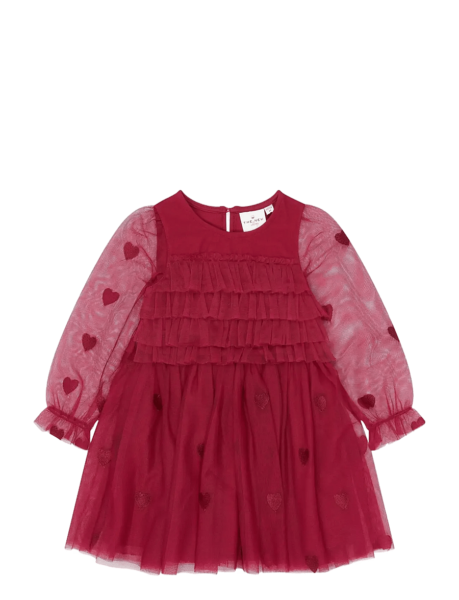 The New - TNSTYna L_S Mesh Dress - rio red tn - 0