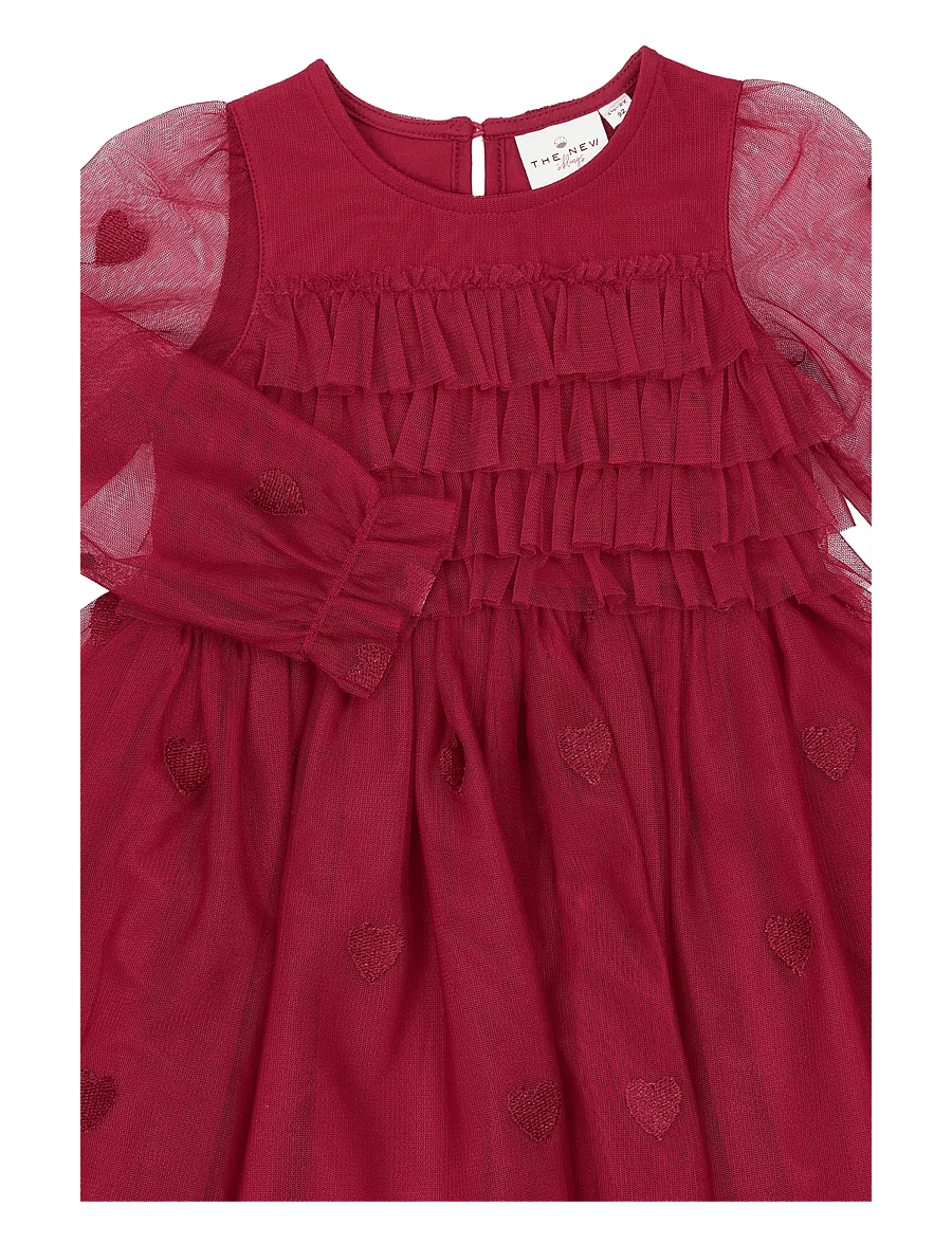 The New - TNSTYna L_S Mesh Dress - rio red tn - 2