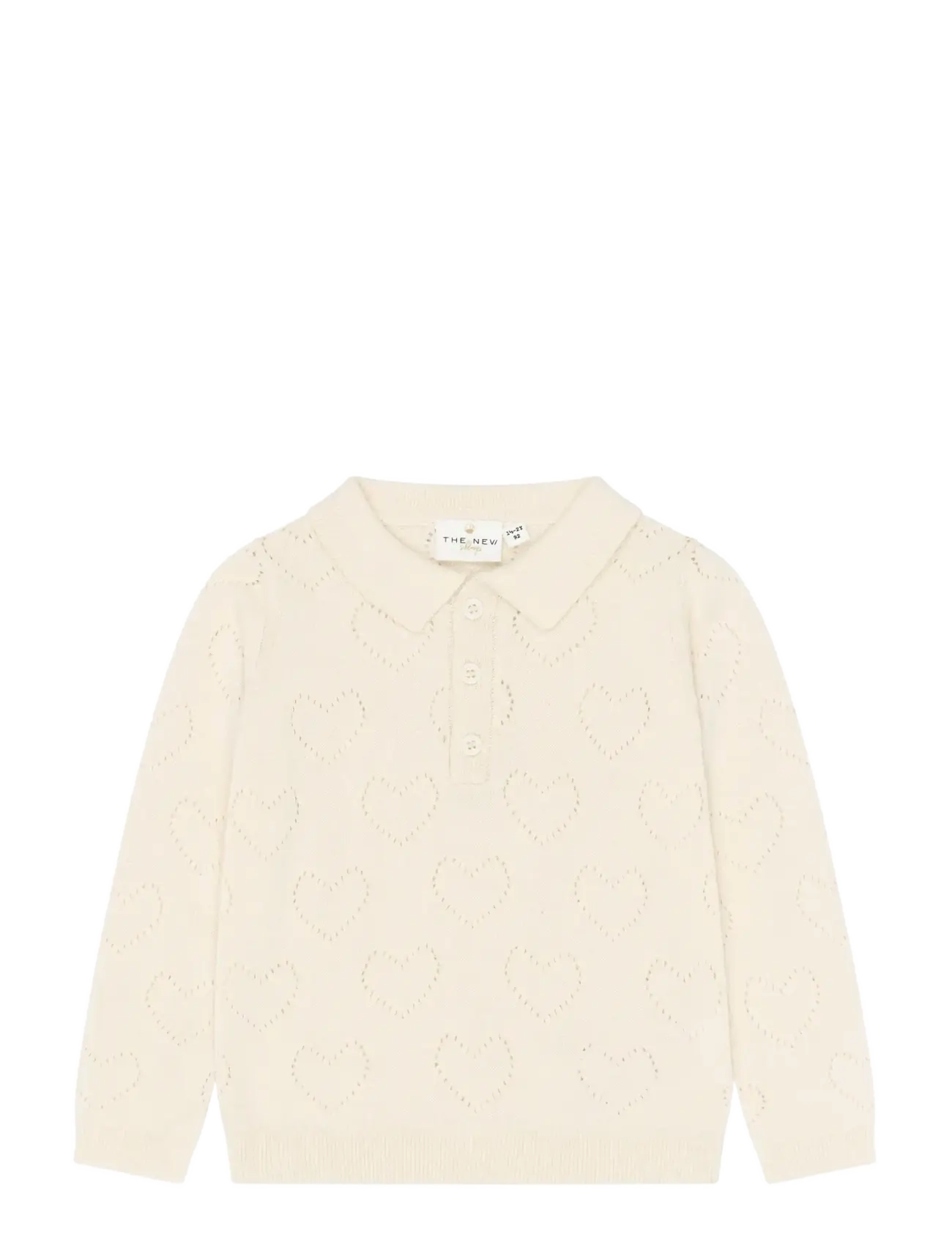 The New - TNSTYnessa L_S Knit Polo - langärmelig poloshirt - gardenia - 1