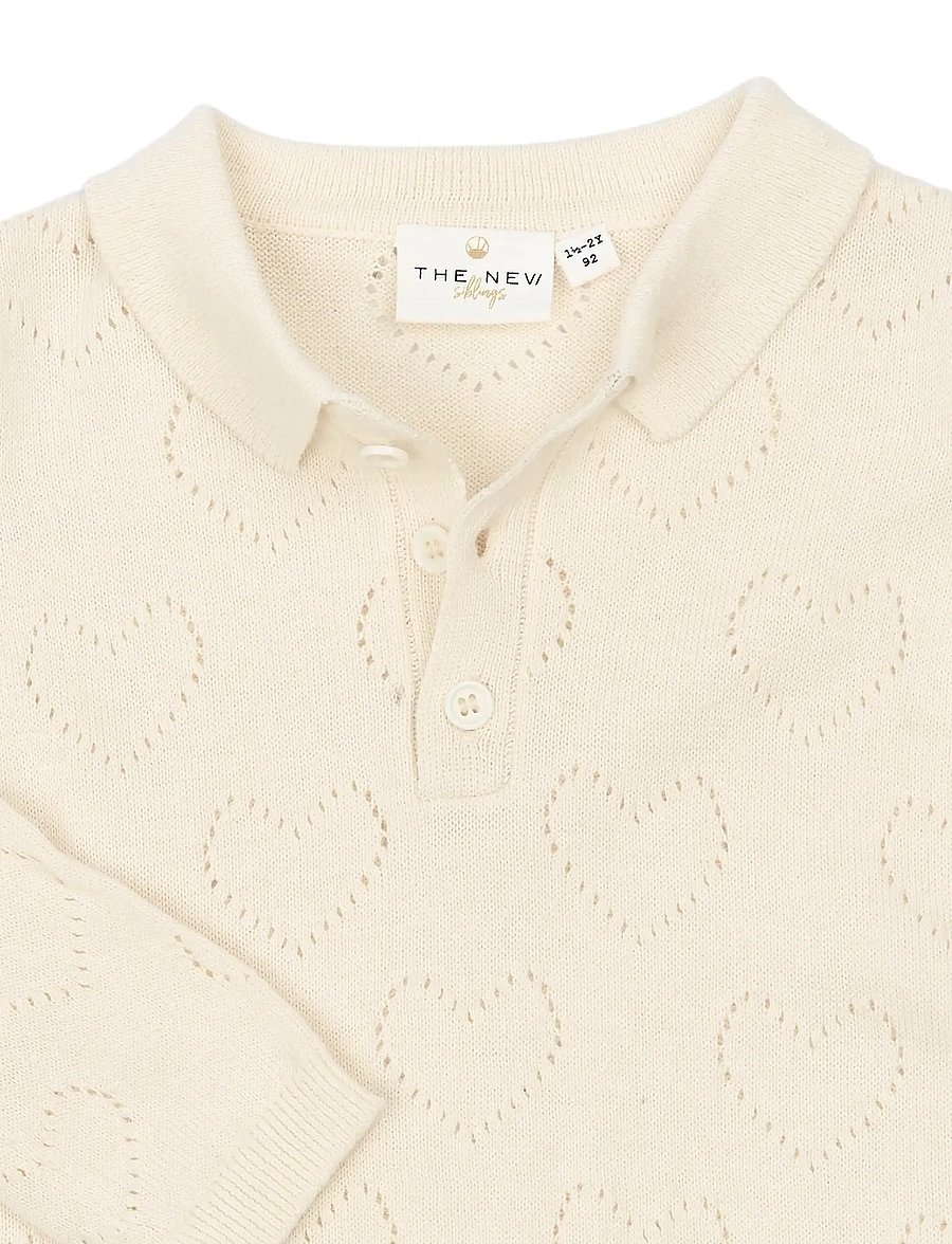 The New - TNSTYnessa L_S Knit Polo - langärmelig poloshirt - gardenia - 4
