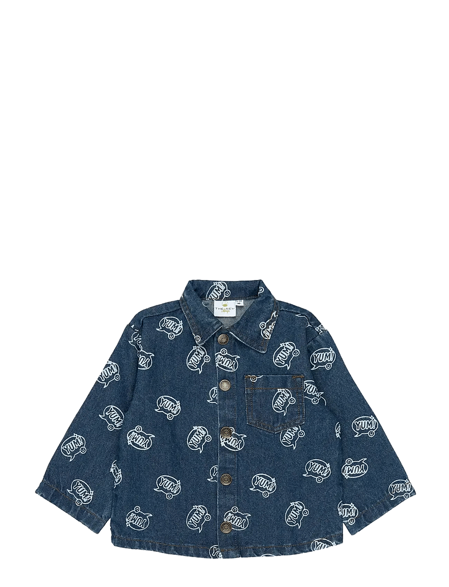 The New - TNSTYale OS Denim Shirt - medium blue denim aop - 0