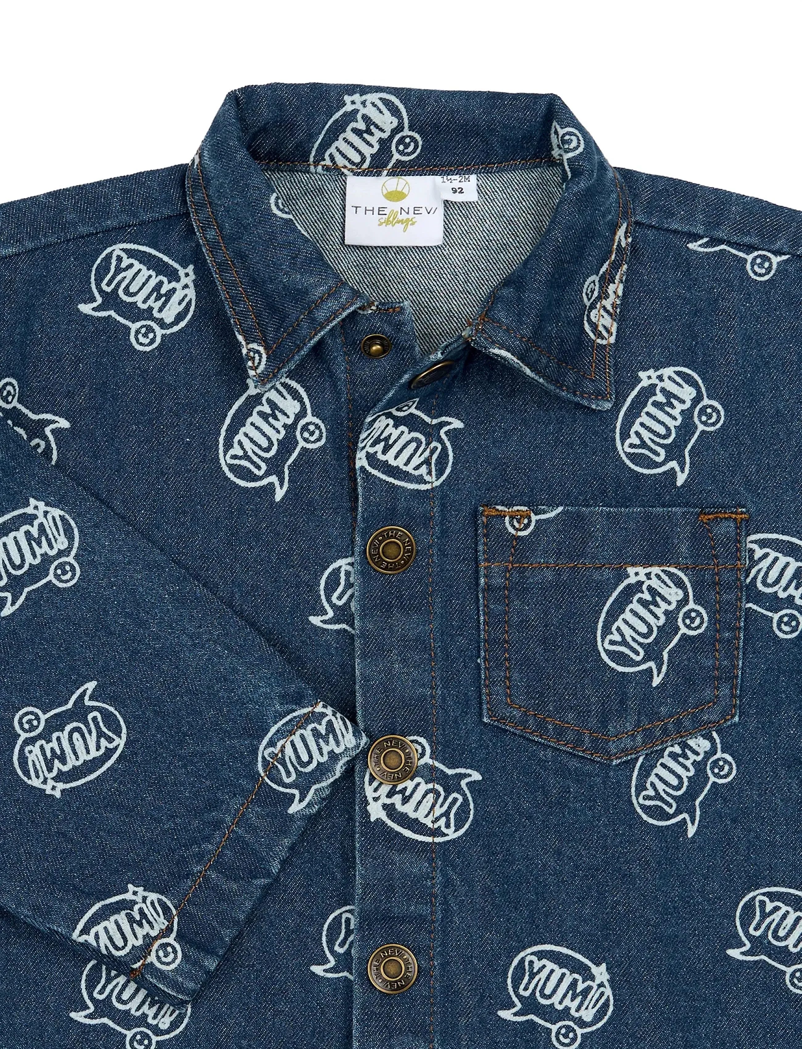 The New - TNSTYale OS Denim Shirt - medium blue denim aop - 2