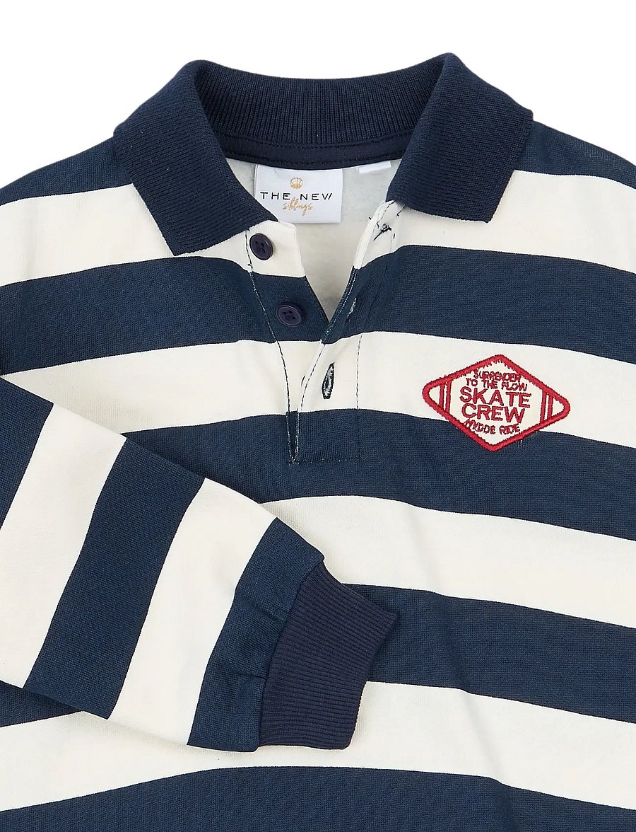 The New - TNSTYuki OS Polo Sweatshirt - dressipluusid - navy blazer striped - 4