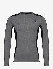 The North Face - M EASY L/S CREW NECK - iekšējais slānis – augšdaļas apģērbs - tnfmediumgreyhtr/tnfblack - 0