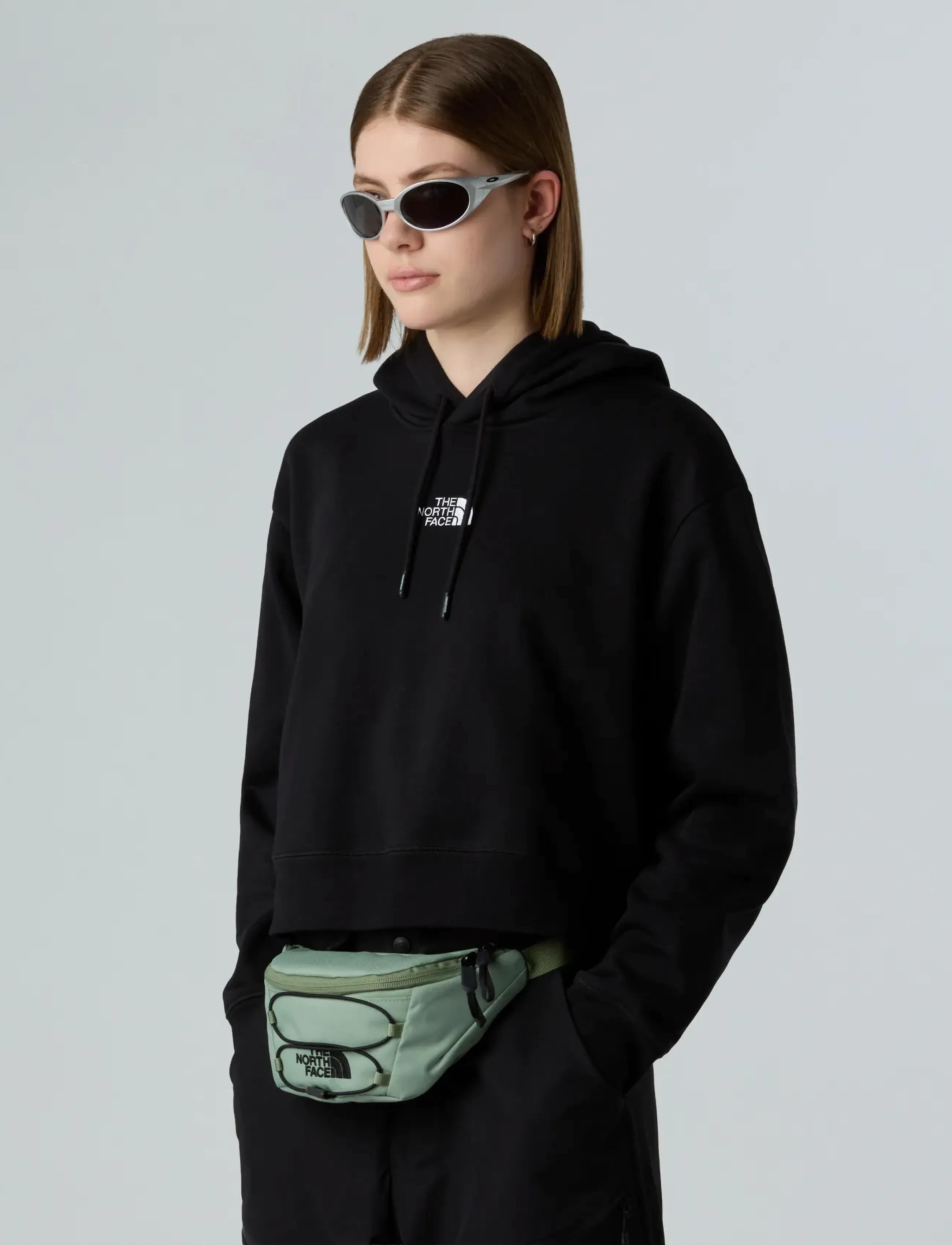 The North Face JESTER LUMBAR - Töskur - BARK MIST/TNF BLACK / green