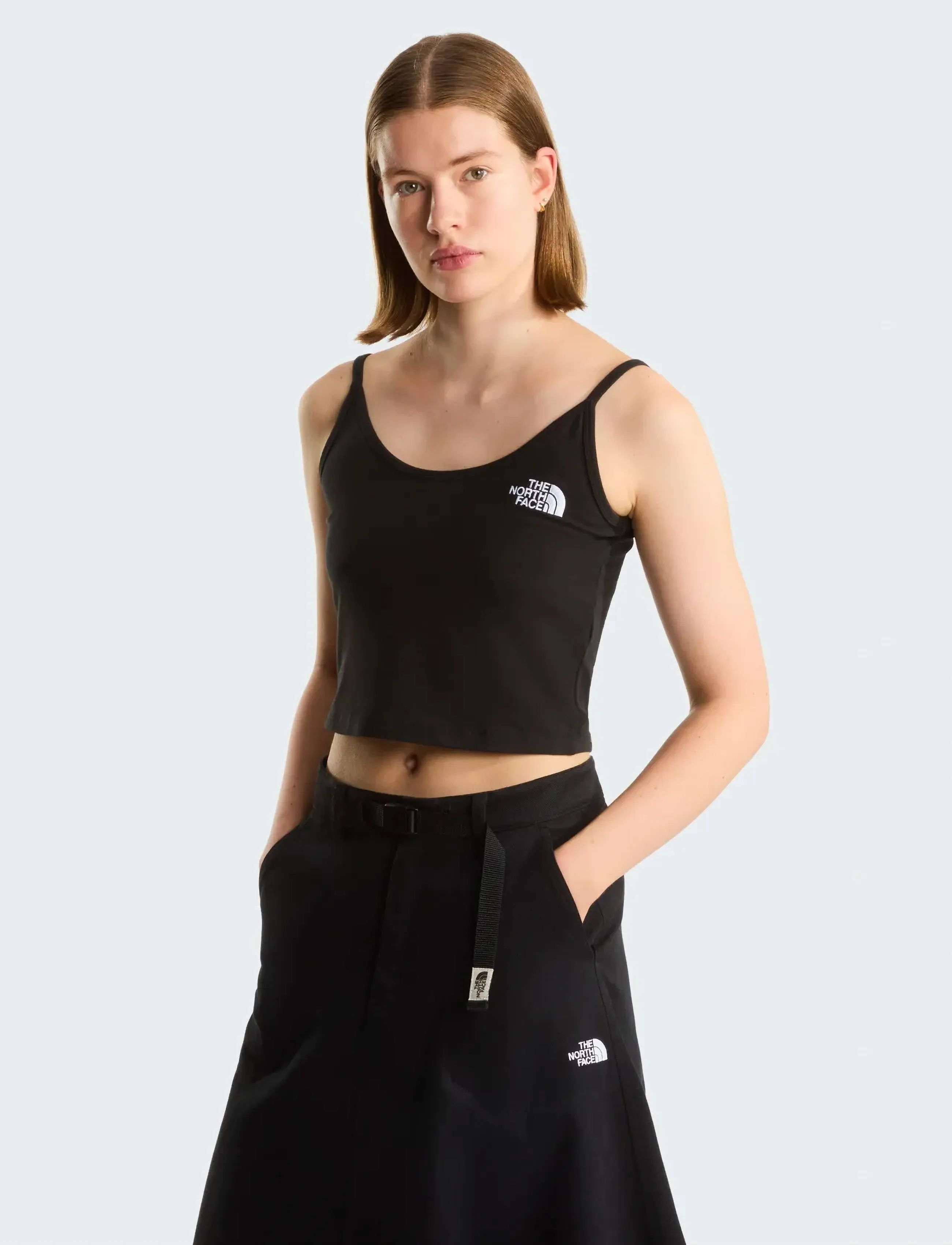 The North Face W Simple Dome Slim Crop Tank, XS, Black, Sport Crop Overdele > Sport Sleeveless Crop Overdele, Dame