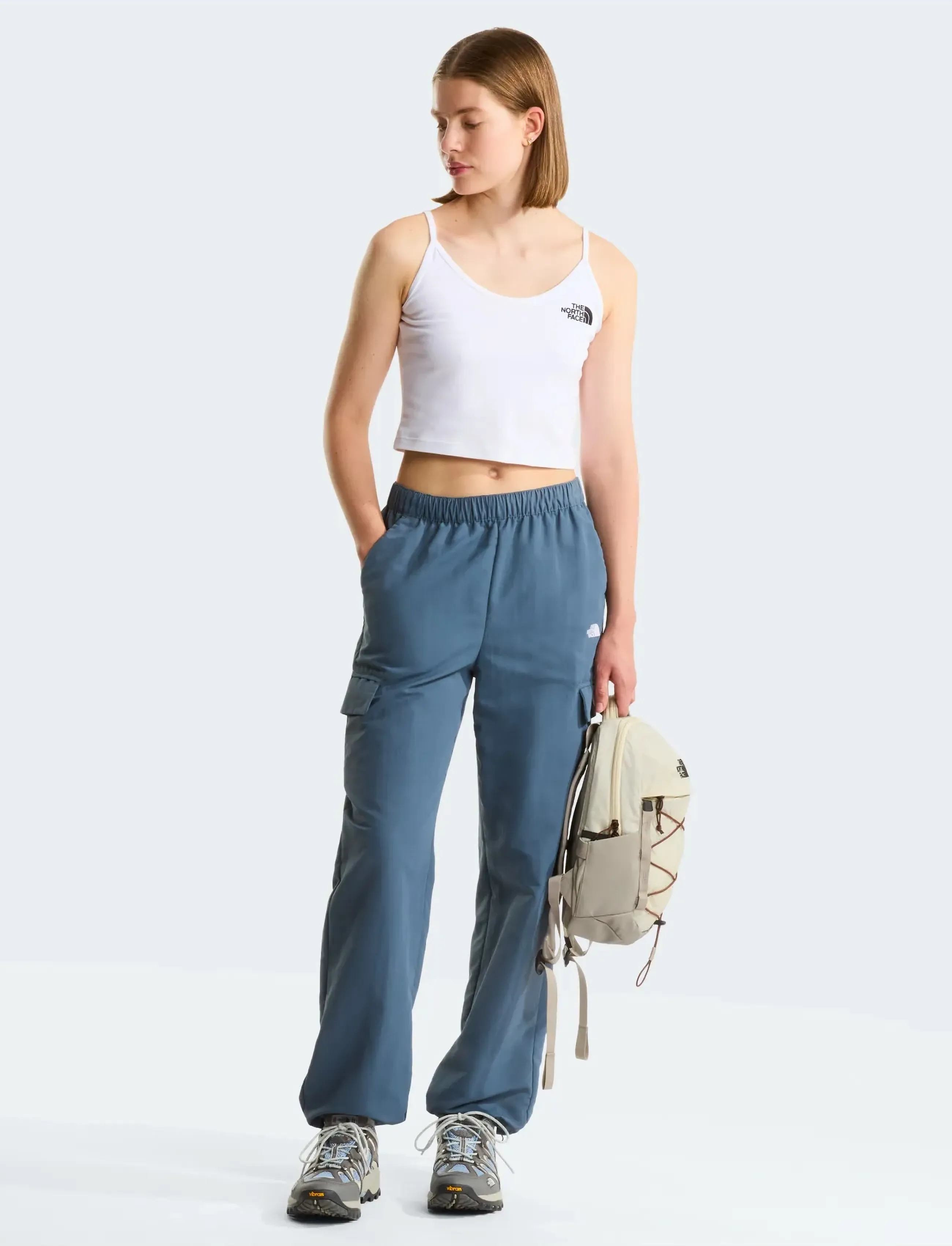 The North Face - W SIMPLE DOME SLIM CROP TANK - berankoviai marškinėliai - white - 3