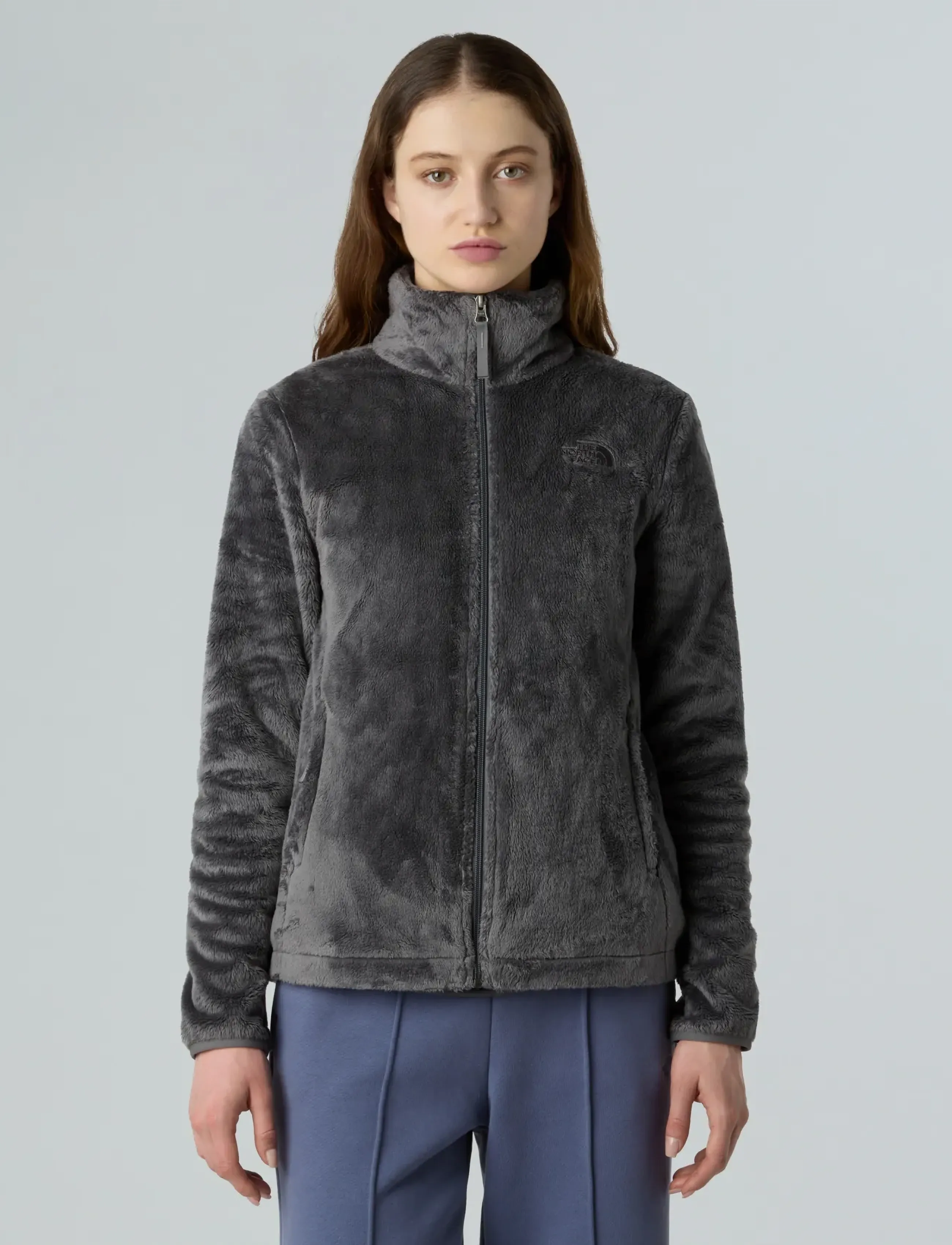 The North Face W Osito Jacket, Kvinder, Teddy Fleece Jakke, Grå, Str: XS
