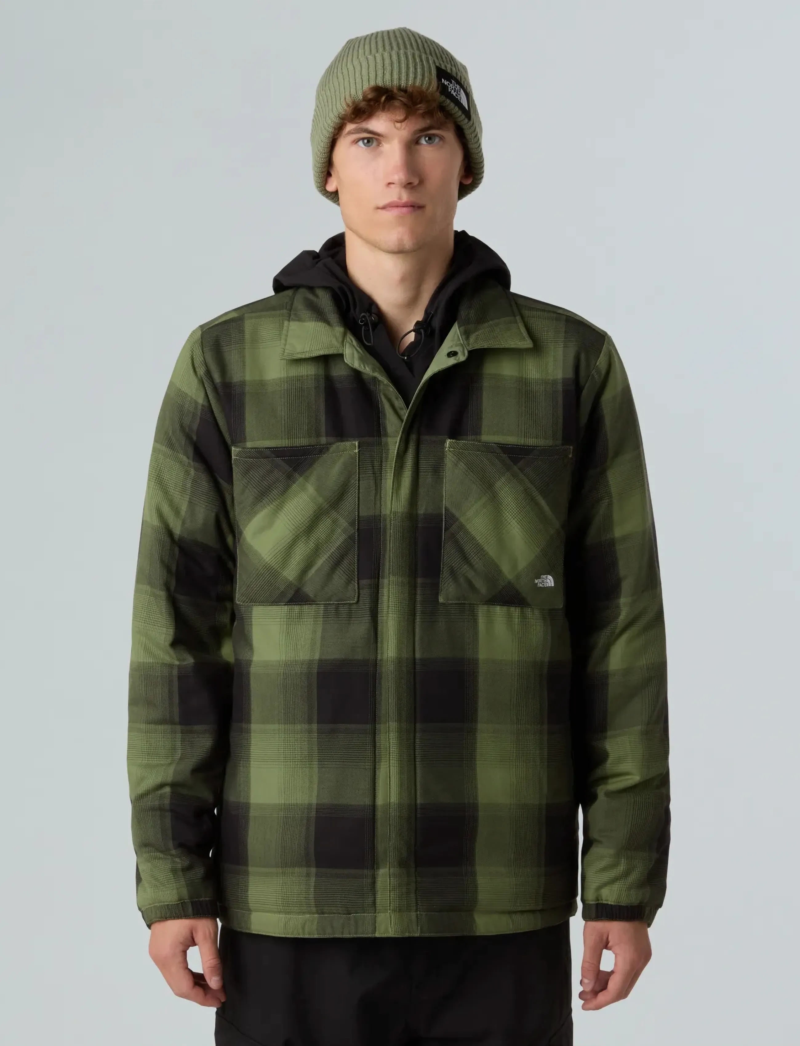 The North Face - M AFTERBURNER INSULATED FLANNEL - casual jakker - bark mist/tnf black sha - 5