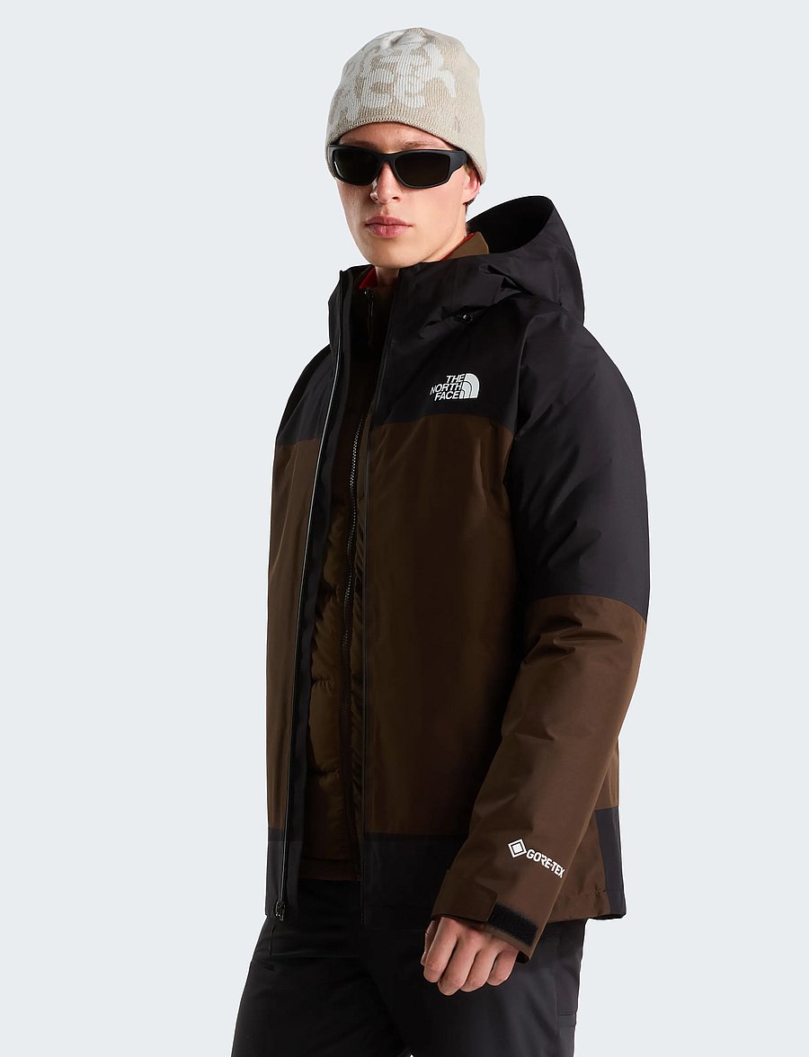 The North Face - M MOUNTAIN LIGHT TRICLIMATE GTX JACKET - outdoor jackets - dark chestnut/tnf black - 0