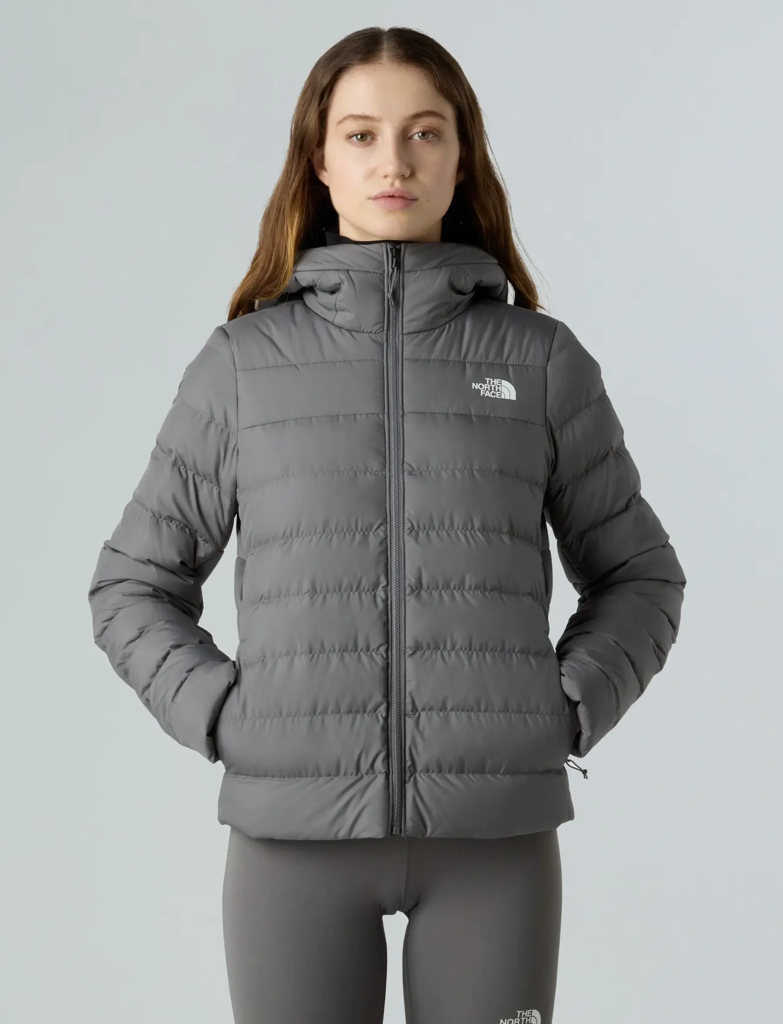 The North Face W Aconcagua 3 Hoodie, Kvinder, Hætte Dunjakke, Grå, Str: XL