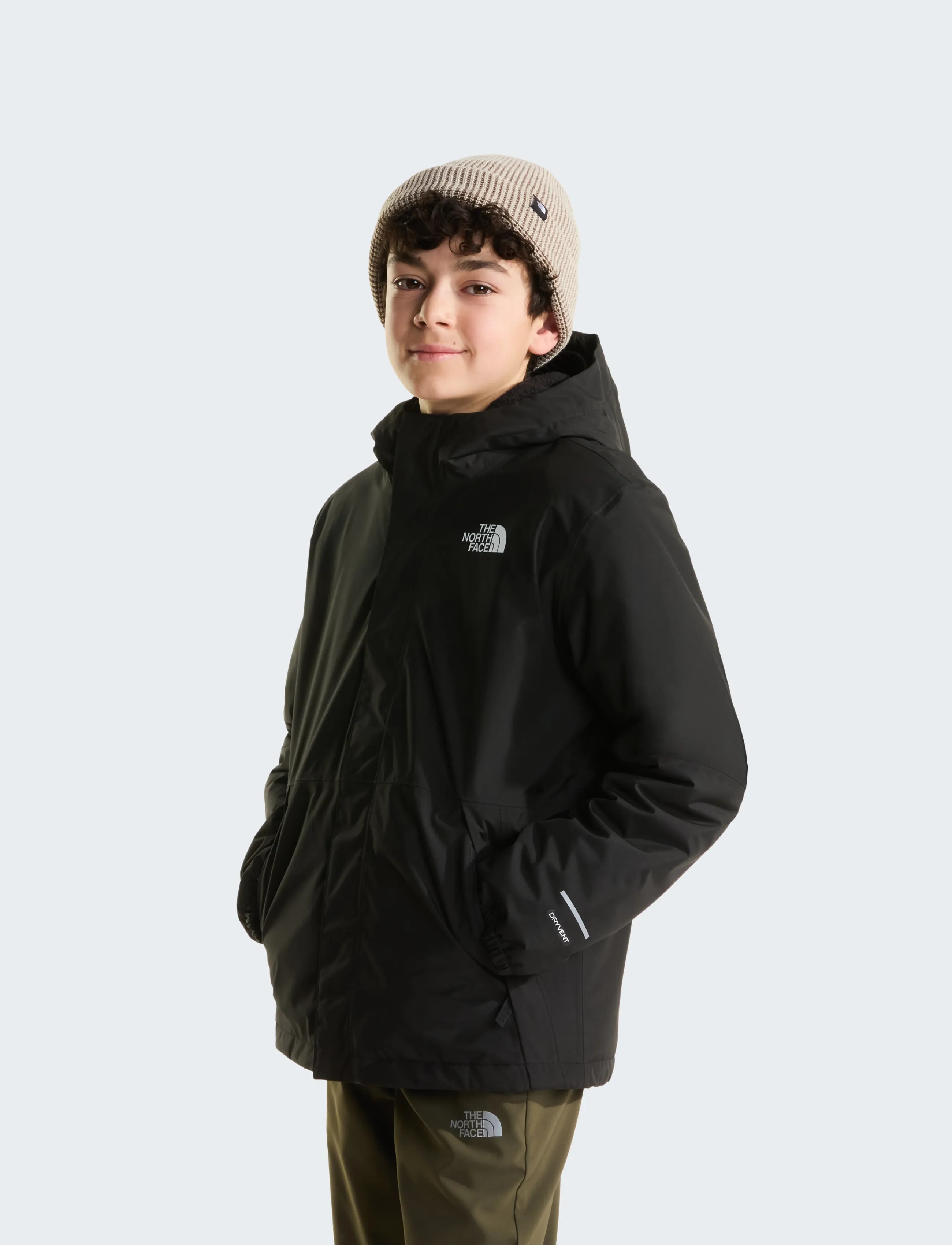 The North Face B Warm Antora Rain Jacket, Børn, Børne Varm Hætte Regnjakke, Sort, Str: 130-141