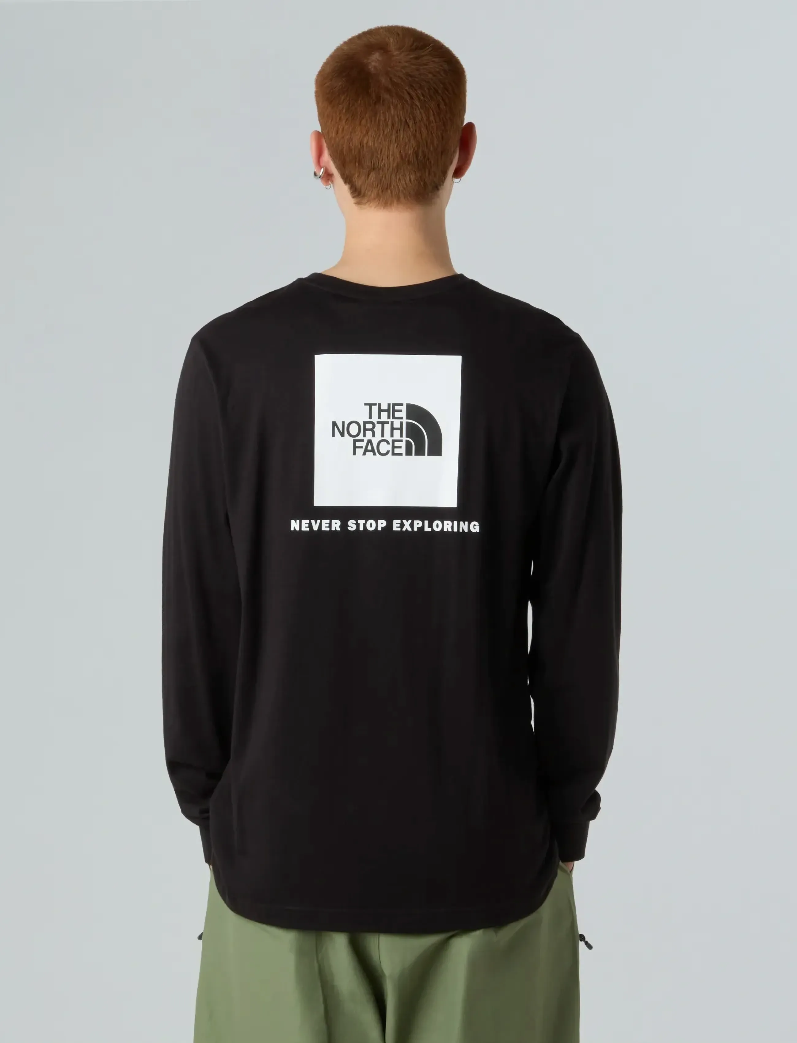 The North Face M L/S BOX NSE TEE - T-särgid - BLACK / black