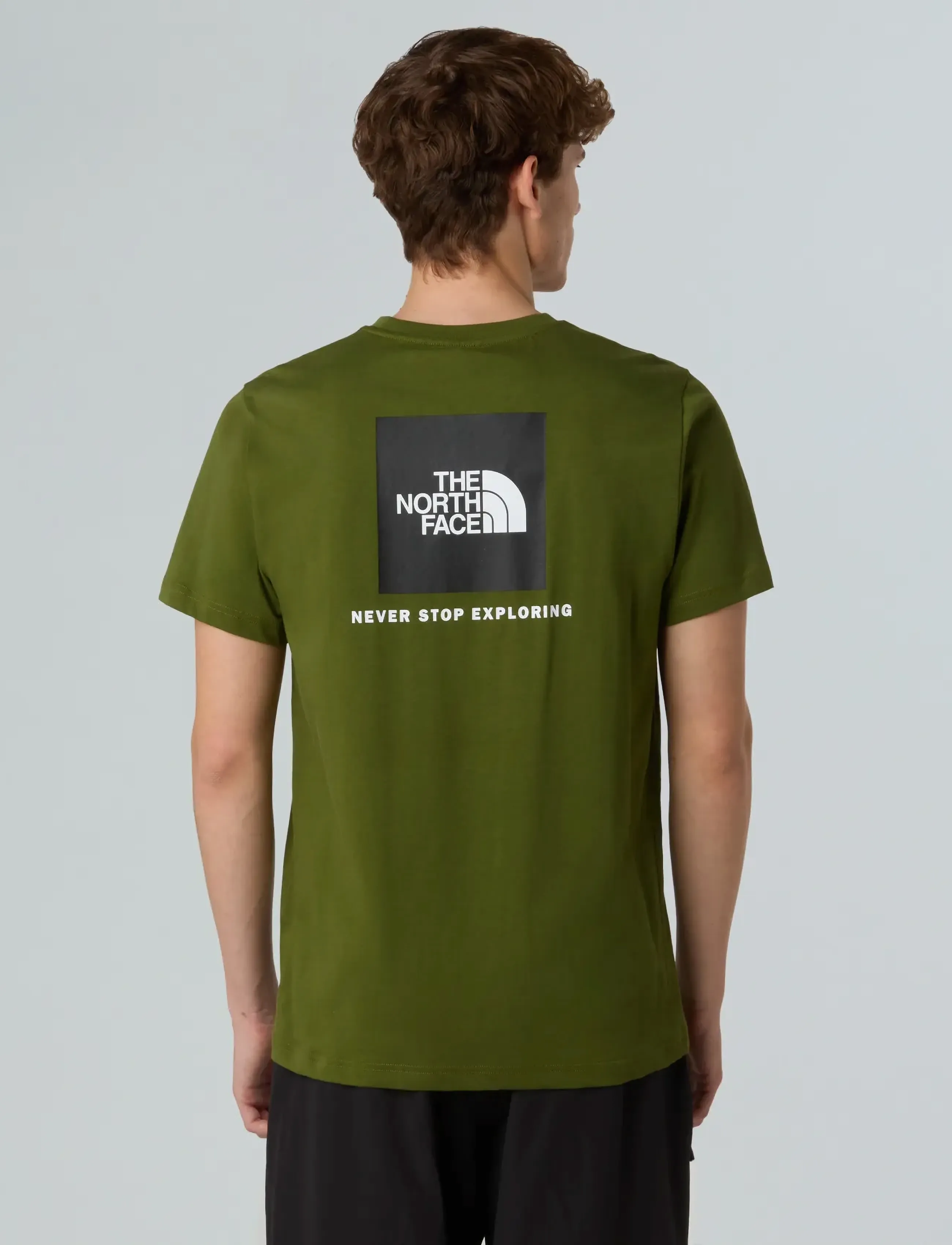 The North Face M S/S REDBOX TEE - T-shirts - WOODLAND GREEN/TNF BLAC / khaki/green