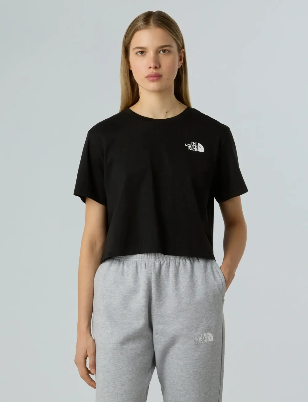 The North Face - W SIMPLE DOME CROPPED SLIM TEE - hemden - black - 0