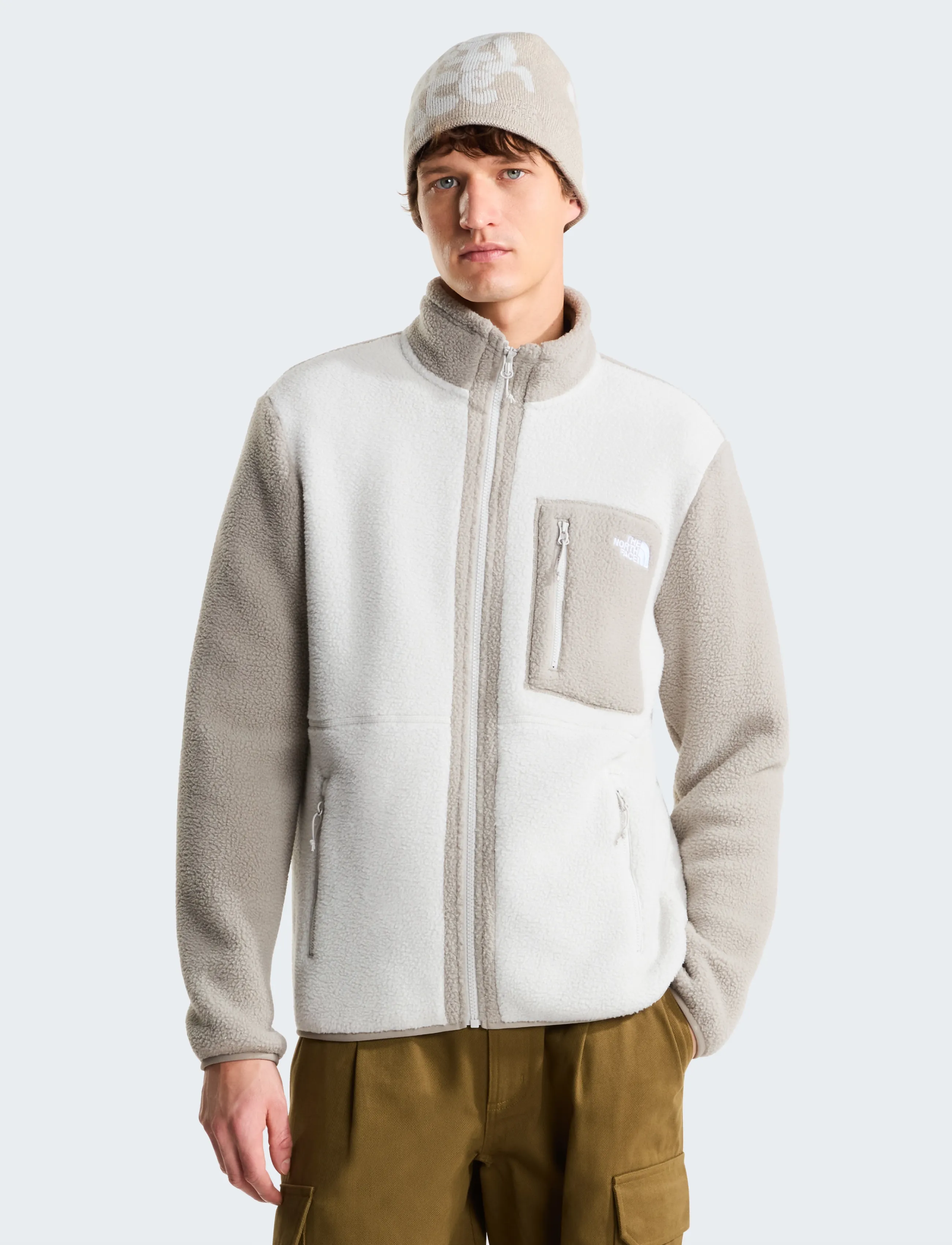 The North Face M YUMIORI FULL ZIP - Fleece-Pullover - CUMULUS CLOUD/STONE SLA / cream