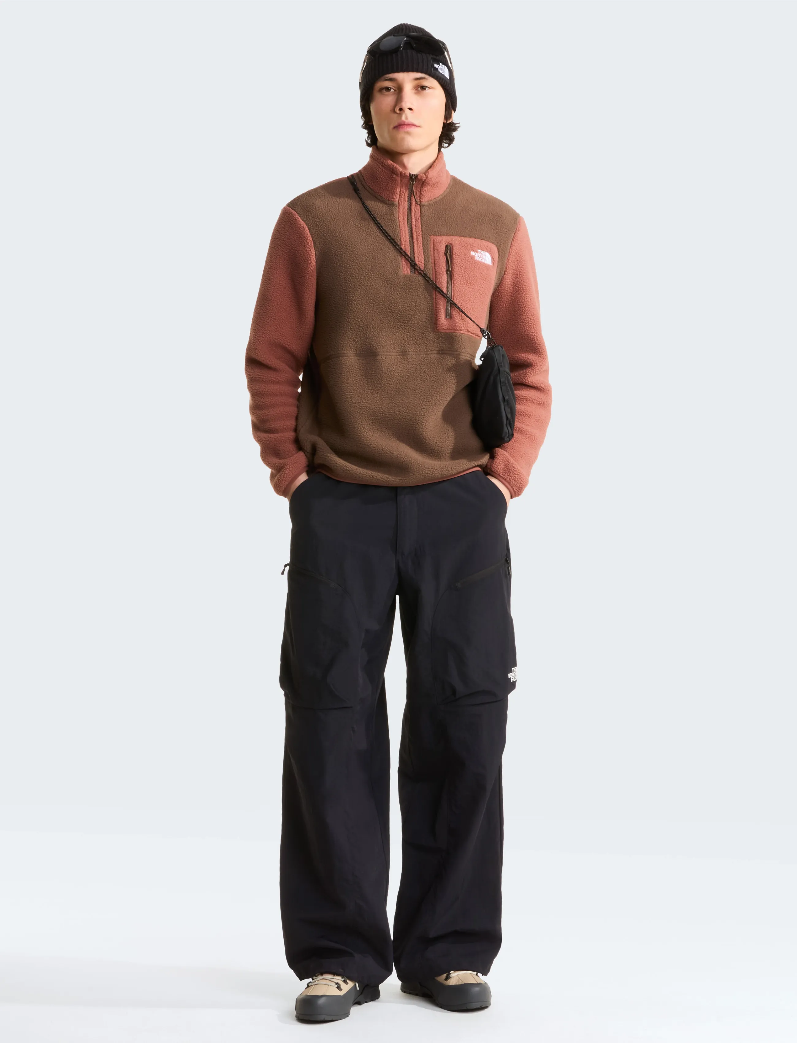 The North Face - M YUMIORI 1/4 ZIP - fleece & mellanlager - smokey brown/copper sil - 3