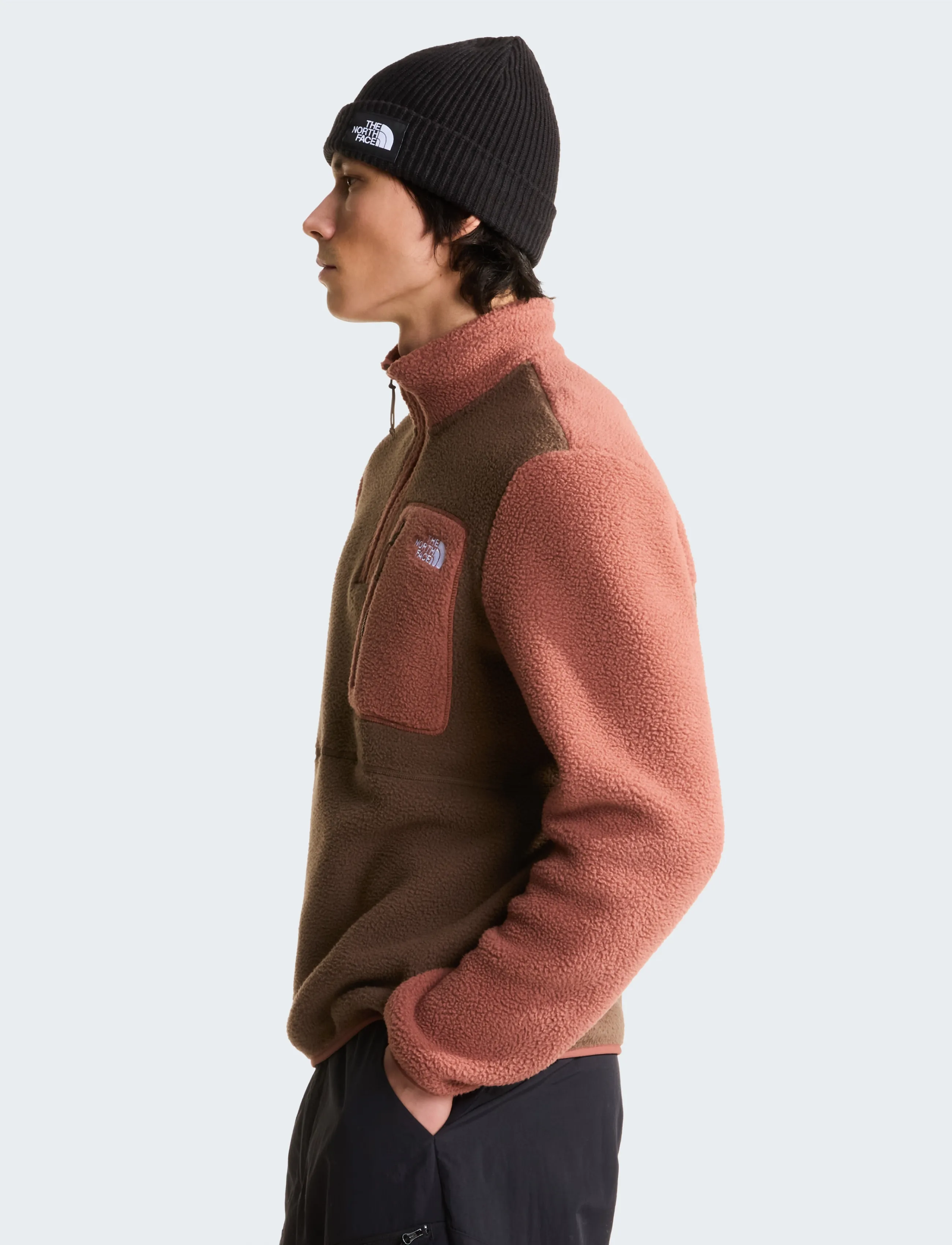 The North Face - M YUMIORI 1/4 ZIP - fleece & mellanlager - smokey brown/copper sil - 4