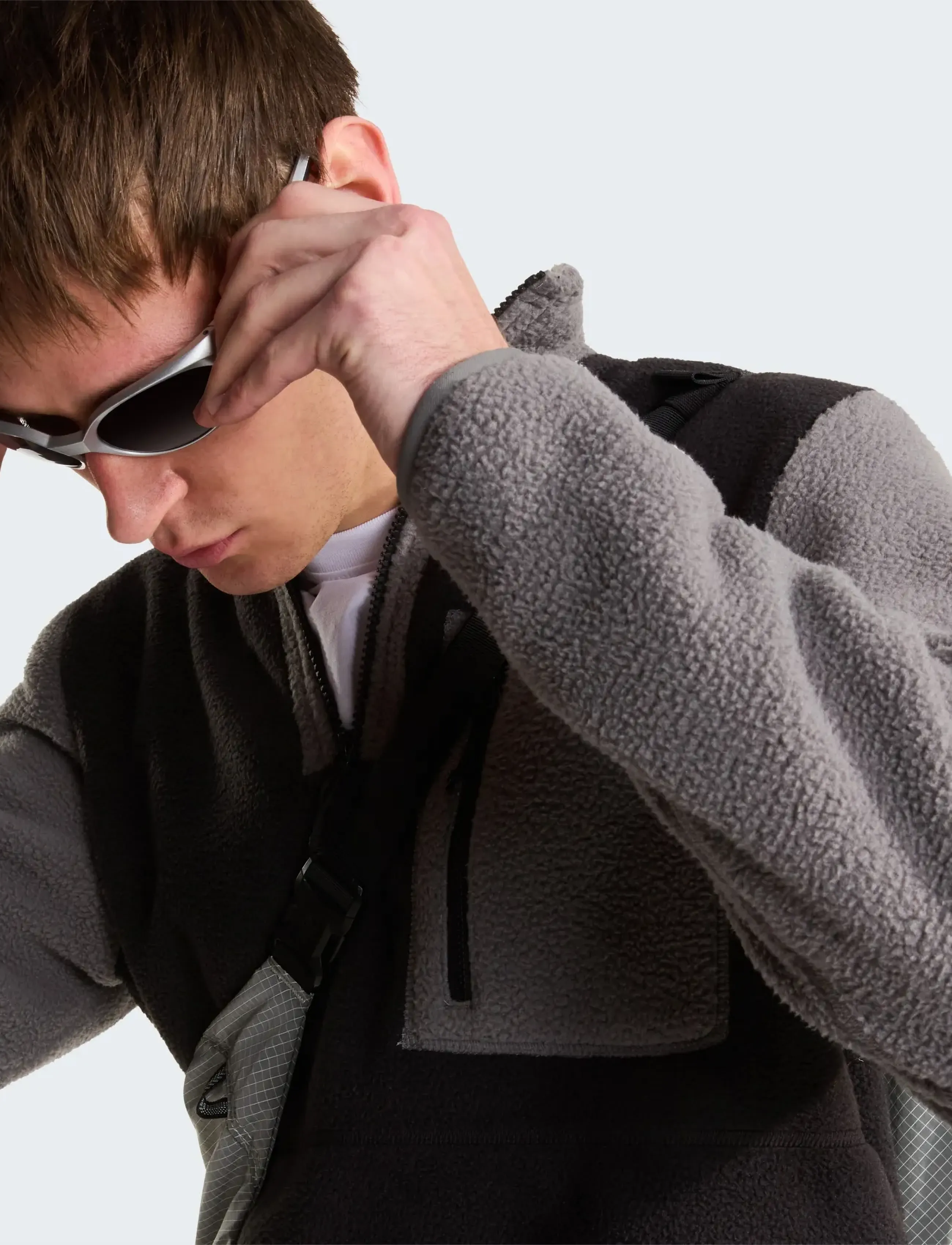 The North Face M YUMIORI 1/4 ZIP - Fleece-Pullover - TNF BLACK/SMOKED PEARL / black