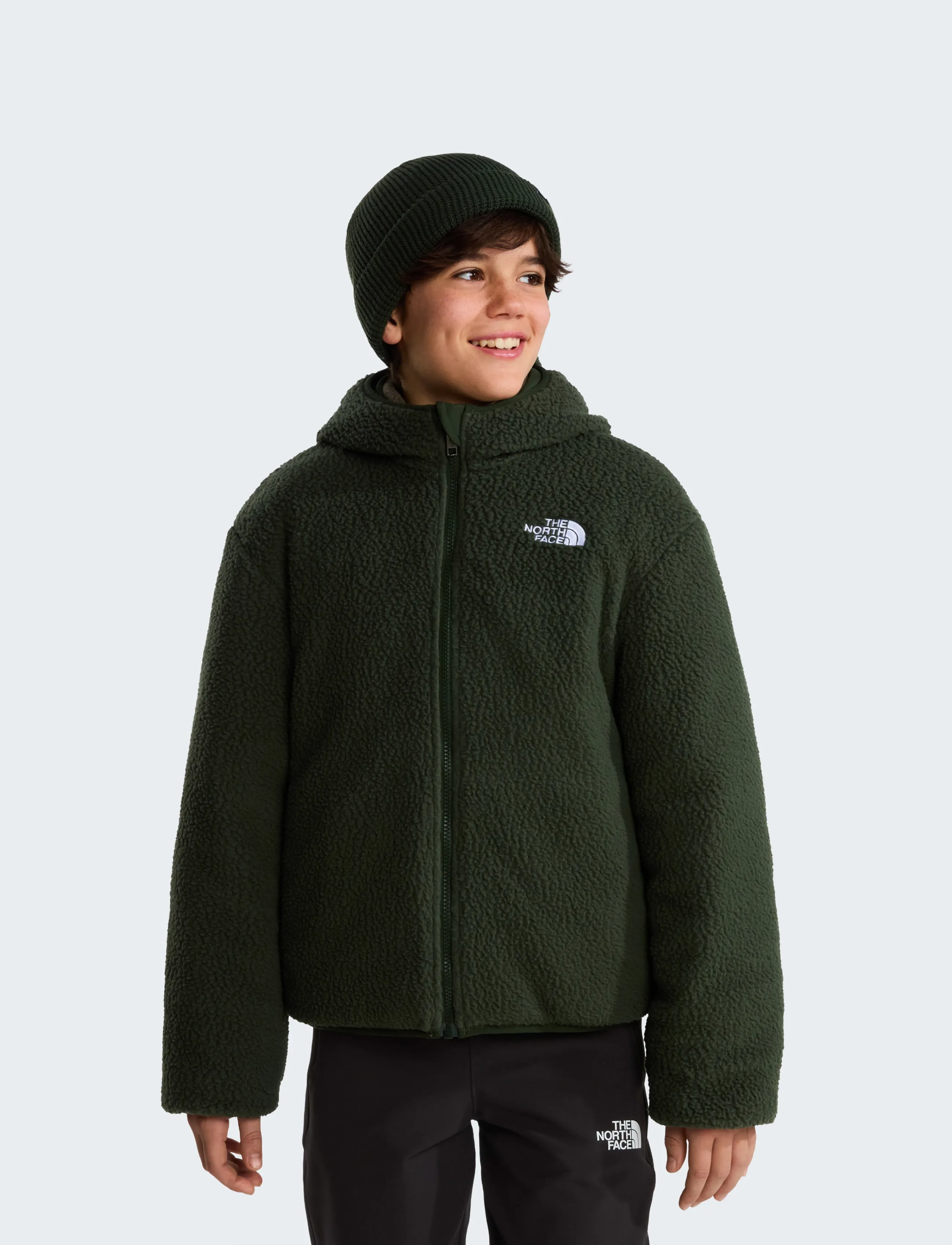 The North Face - B REVERSIBLE SHASTA FZ HOODED JACKET - quilted jackets - caraway seed/bottle gre - 4