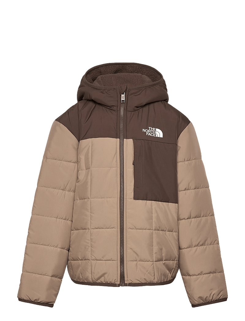 The North Face - B REVERSIBLE SHASTA FZ HOODED JACKET - stepētas virsjakas - mushroom grey/smokey br - 0