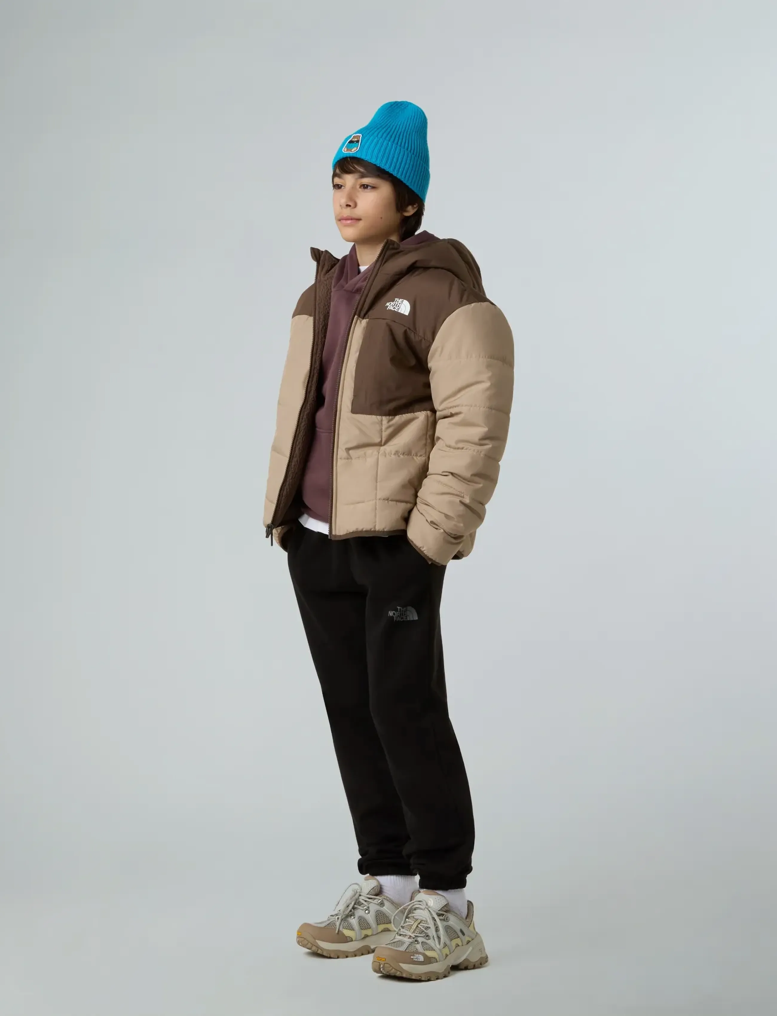 The North Face - B REVERSIBLE SHASTA FZ HOODED JACKET - steppjacken - mushroom grey/smokey br - 5